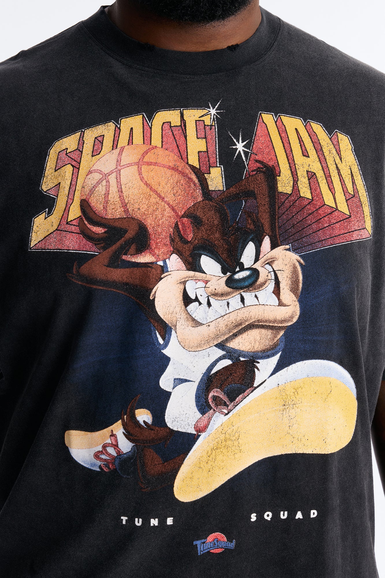 Space Jam Tune Squad Distressed Premium Short Sleeve Shirt - Black Fashion Nova