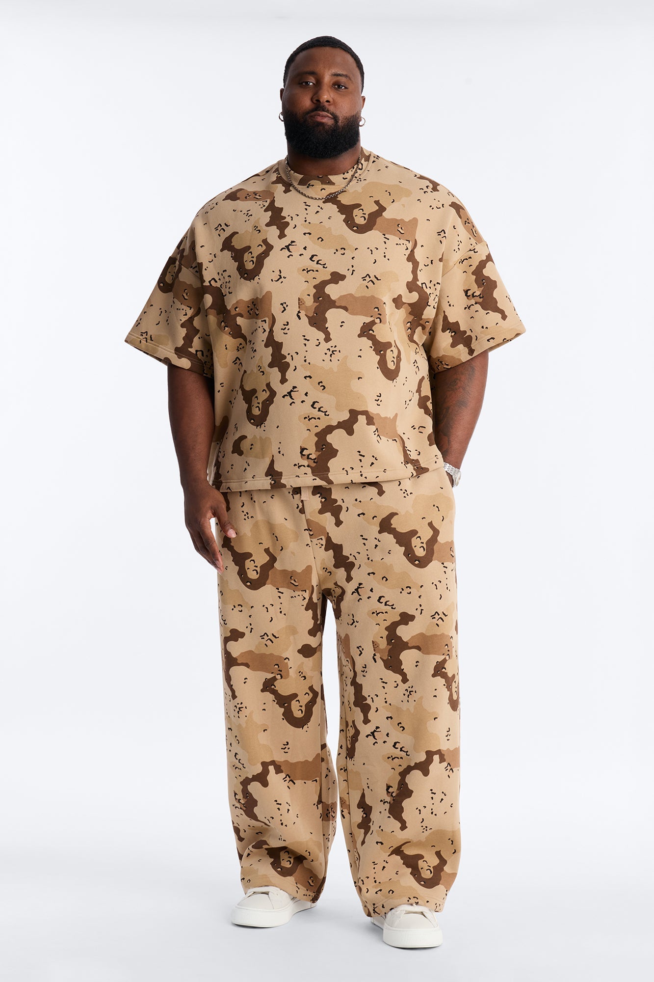 Oversized Time Warp Camo Short Sleeve Fleece Tee - Camouflage Fashion Nova