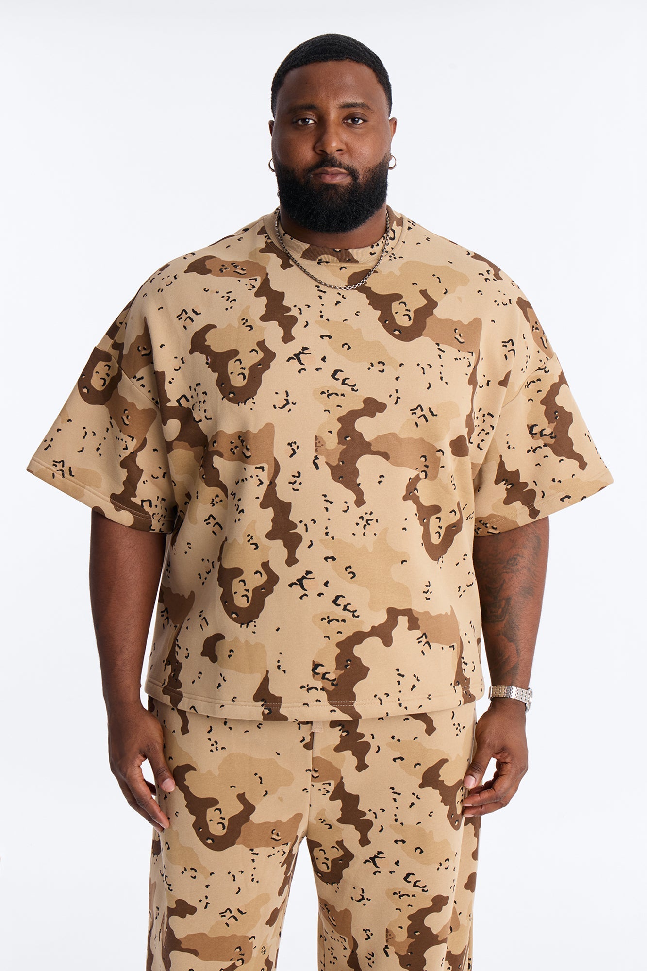 Oversized Time Warp Camo Short Sleeve Fleece Tee - Camouflage Fashion Nova