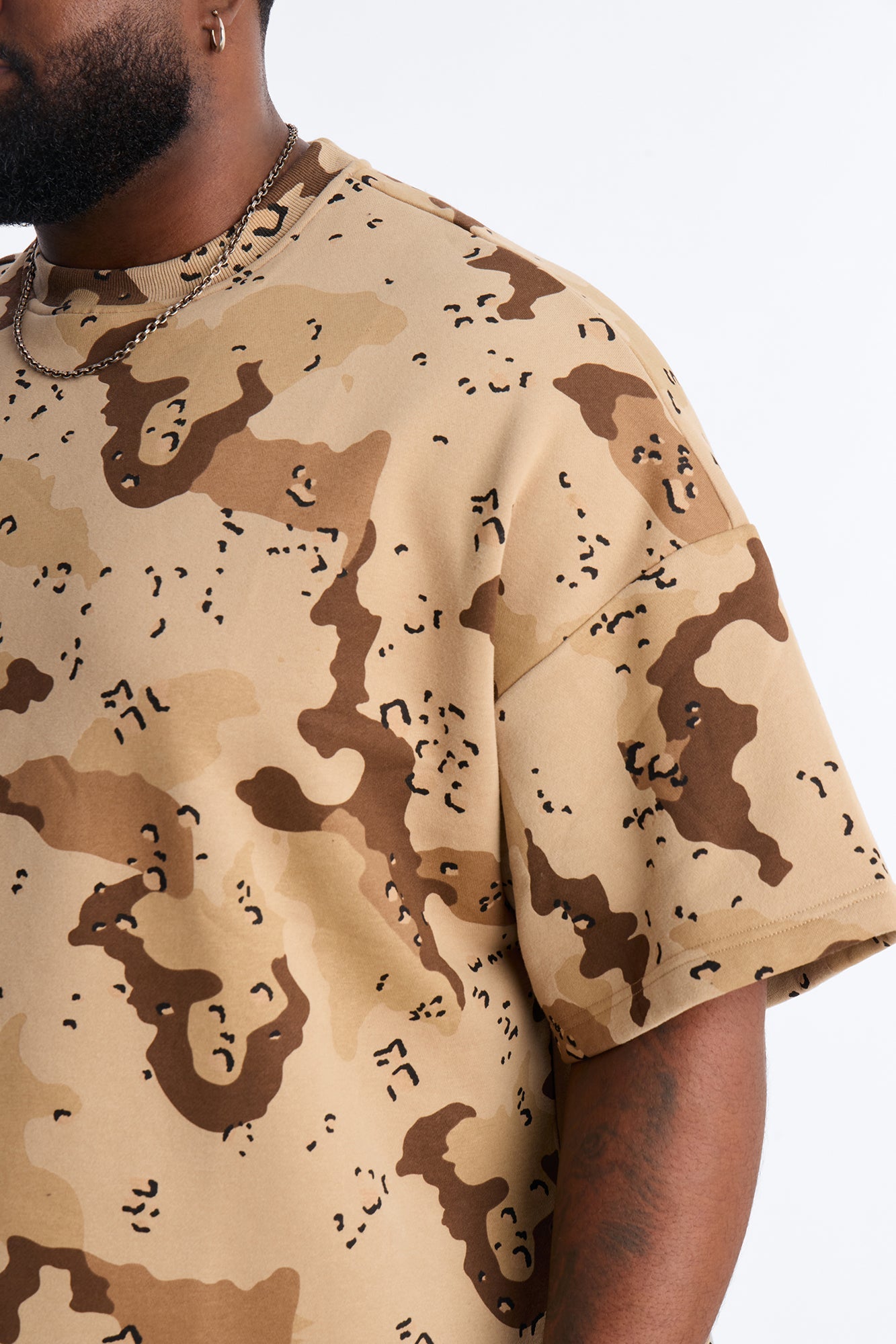 Oversized Time Warp Camo Short Sleeve Fleece Tee - Camouflage Fashion Nova