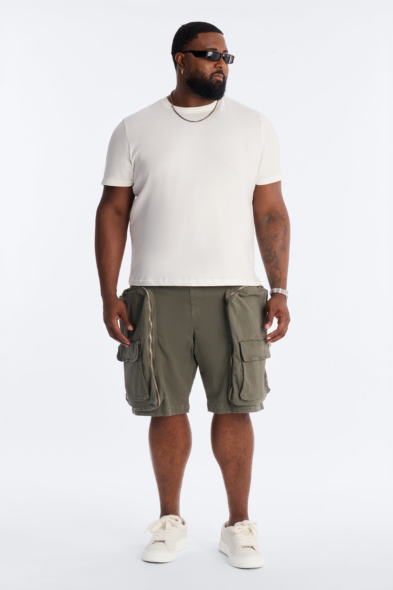 Oversized Maxed Out Utility Pocket Short - Olive Fashion Nova