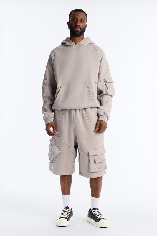 Baggy Chaos Cargo Sweatshort - Grey Fashion Nova