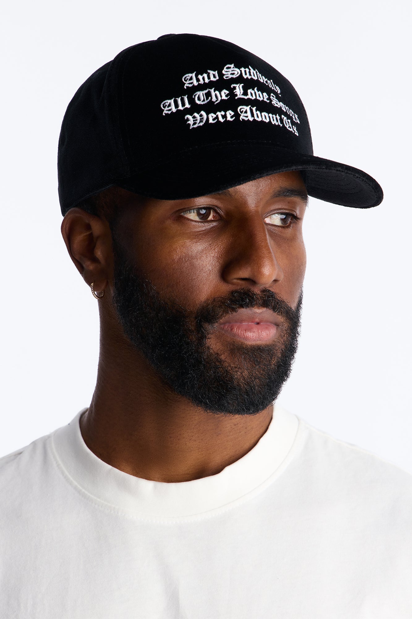 Love Song Structured Velvet Snapback Hat - Black Fashion Nova