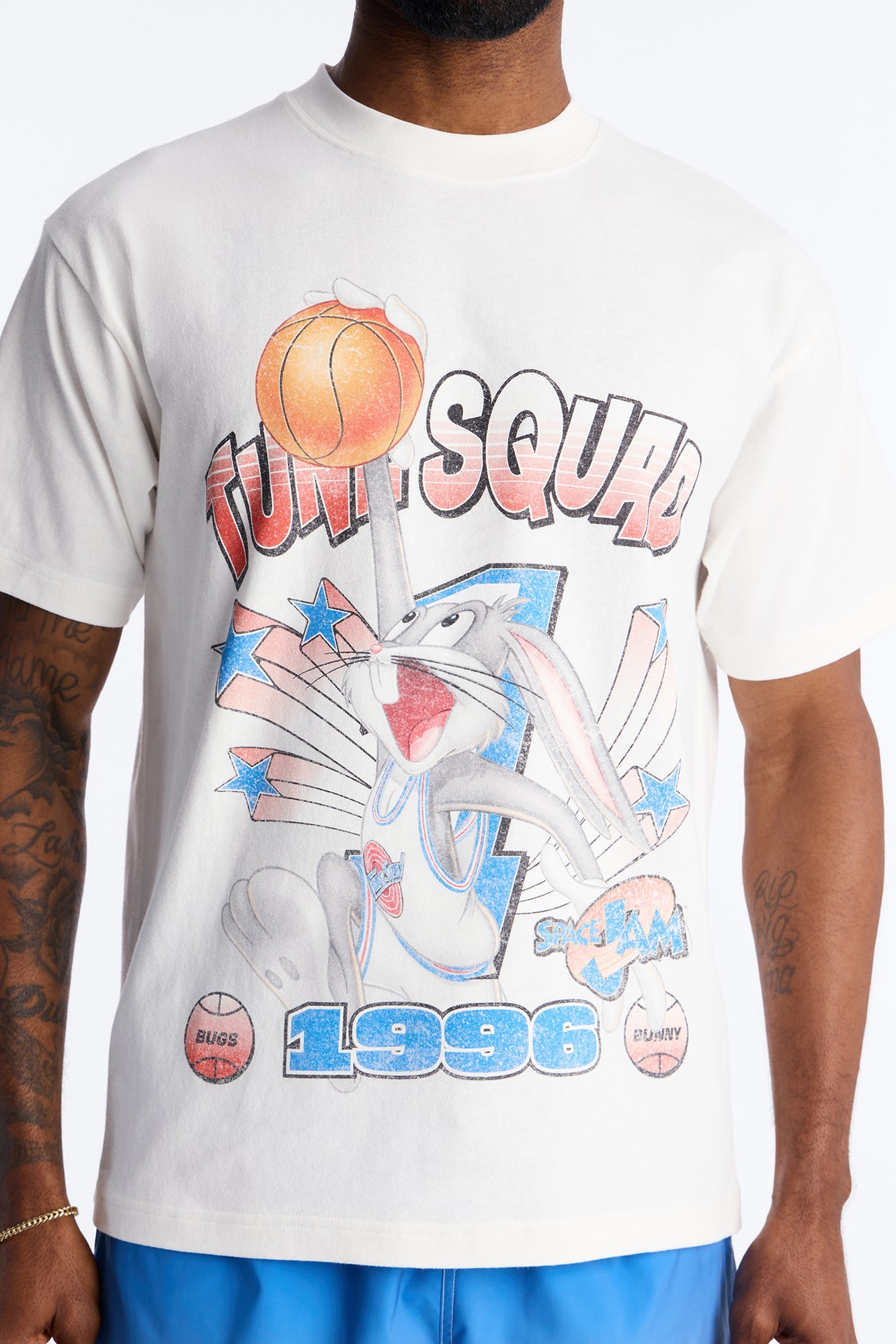 Space Jam Tune Squad 1996 Premium Short Sleeve Shirt - White Fashion Nova