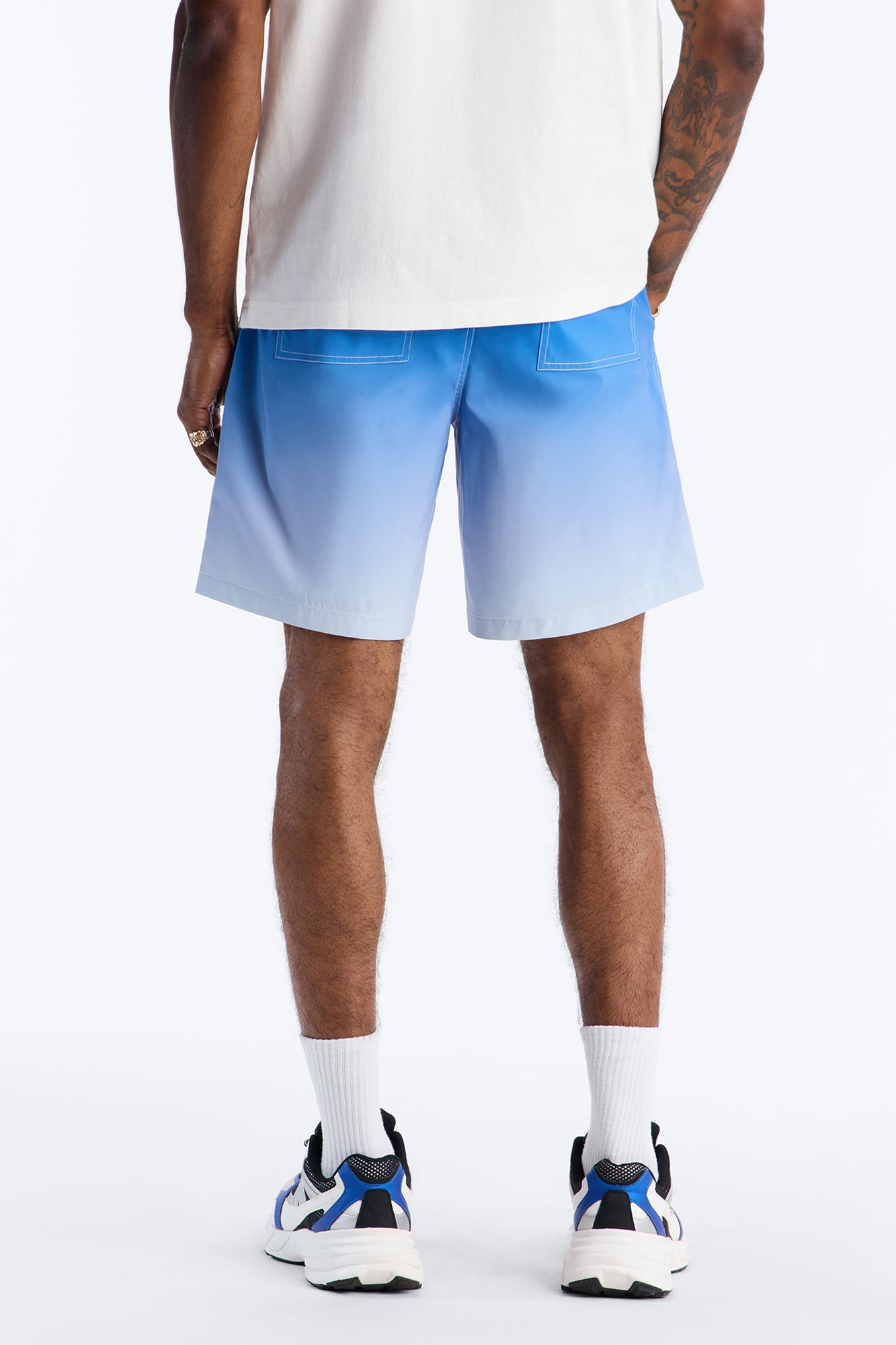 Relaxed Fade Away Ombre Short - Blue Fashion Nova