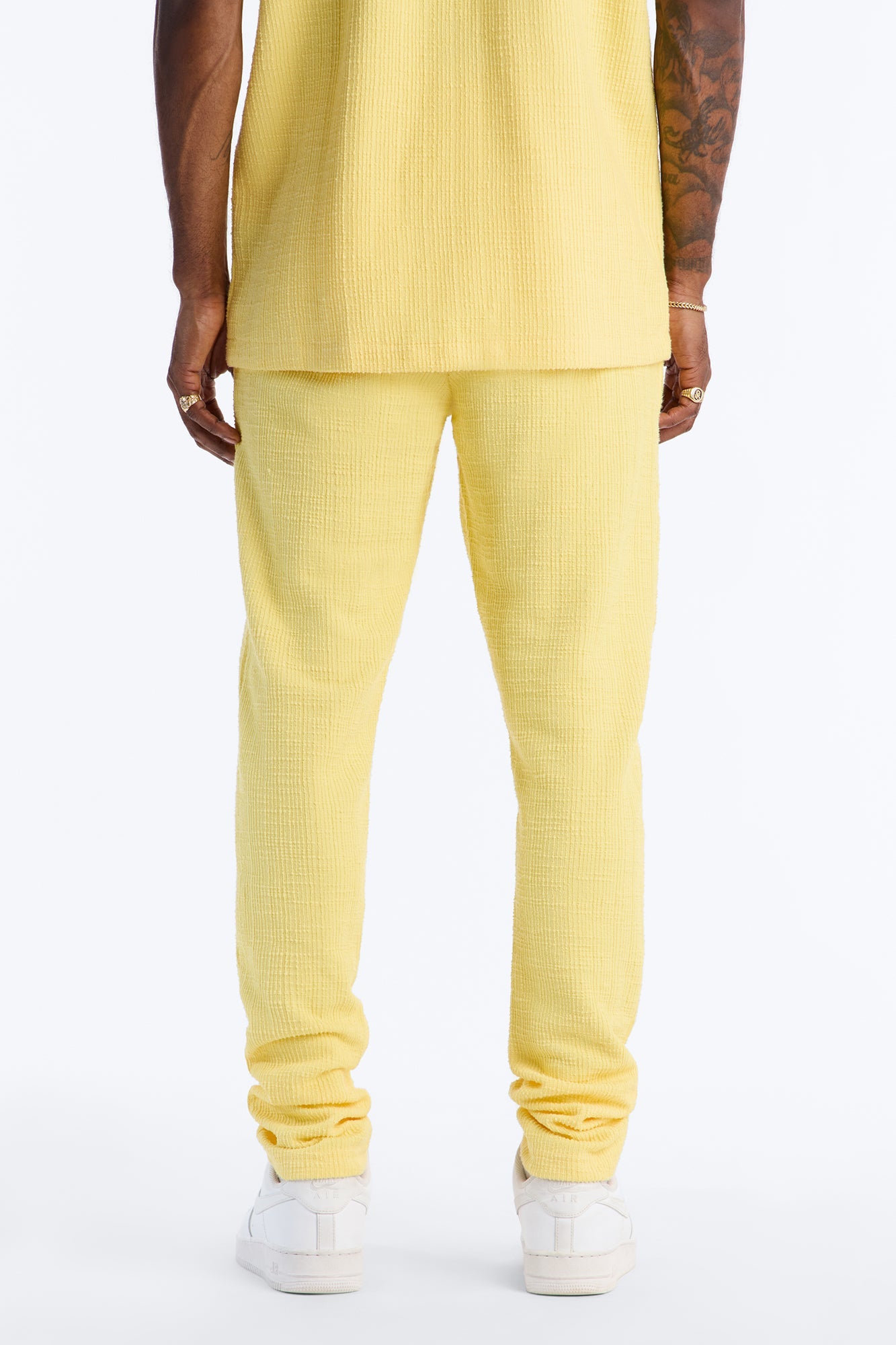 Dean Textured Slim Pants - Butter Yellow Fashion Nova