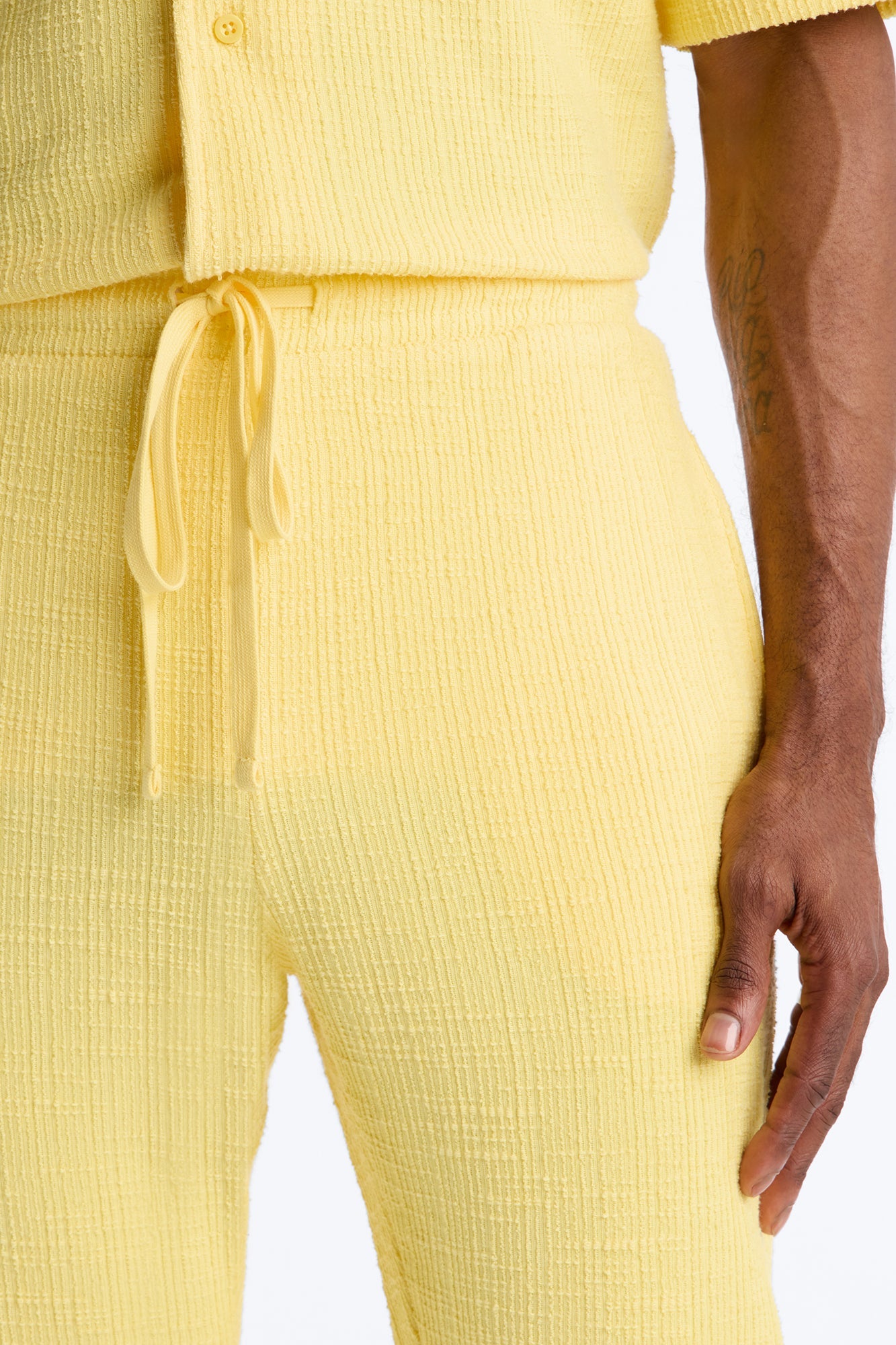 Dean Textured Slim Pants - Butter Yellow Fashion Nova