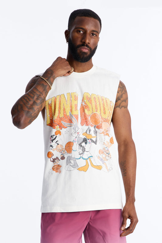Space Jam Toon Squad Premium Vintage Muscle Tank Shirt - White Fashion Nova