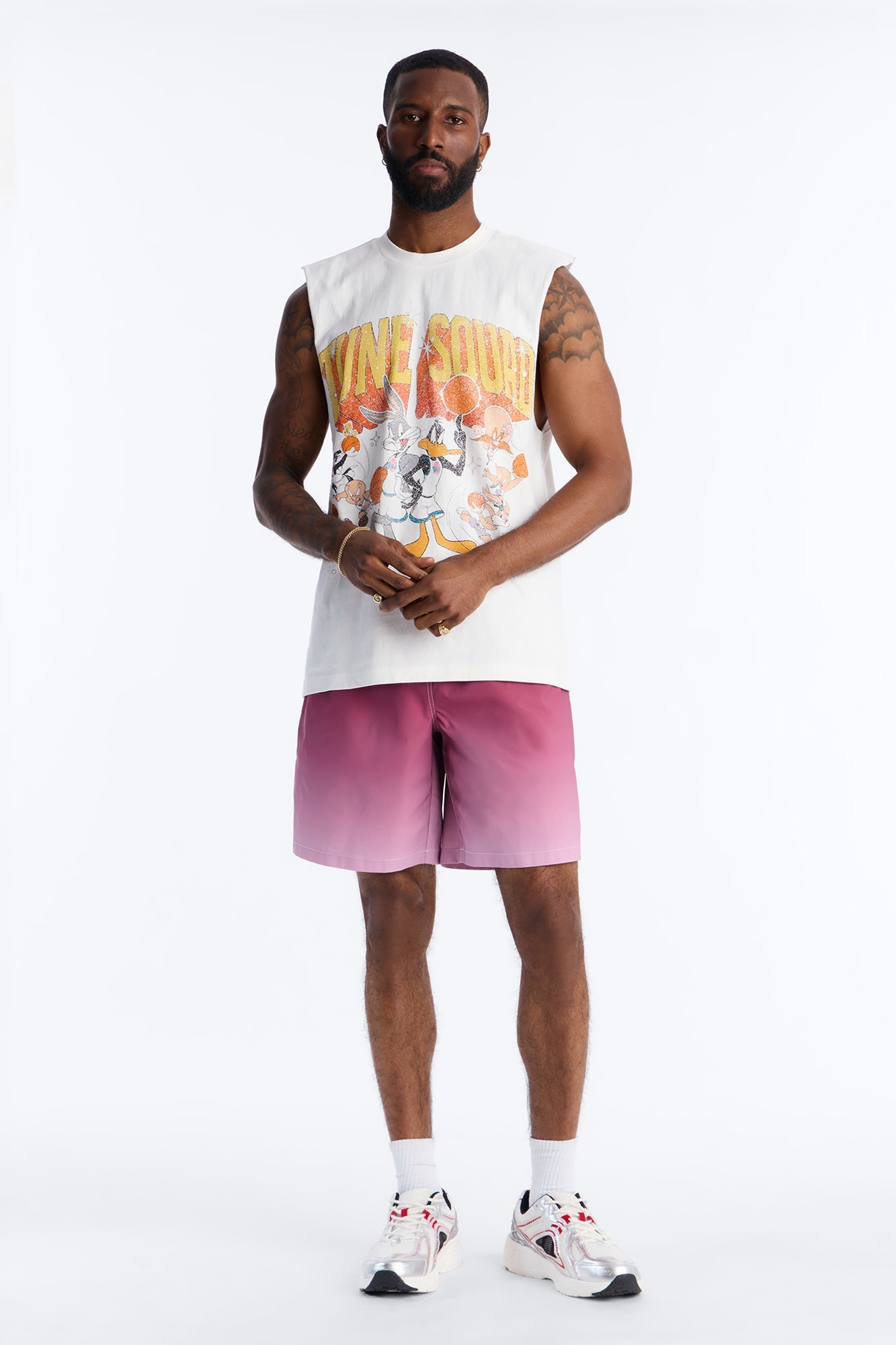 Relaxed Fade Away Ombre Short - Purple Fashion Nova