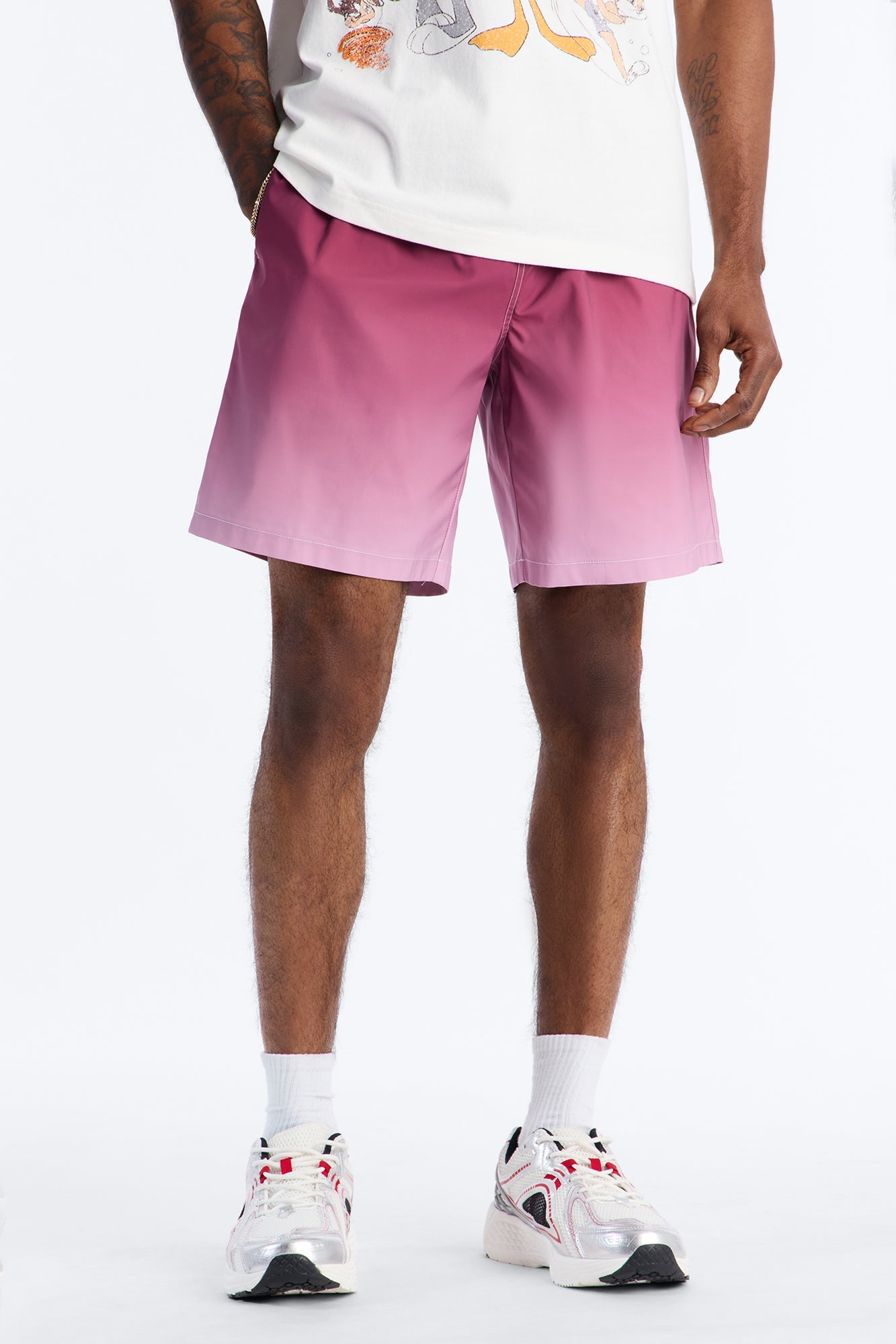 Relaxed Fade Away Ombre Short - Purple Fashion Nova
