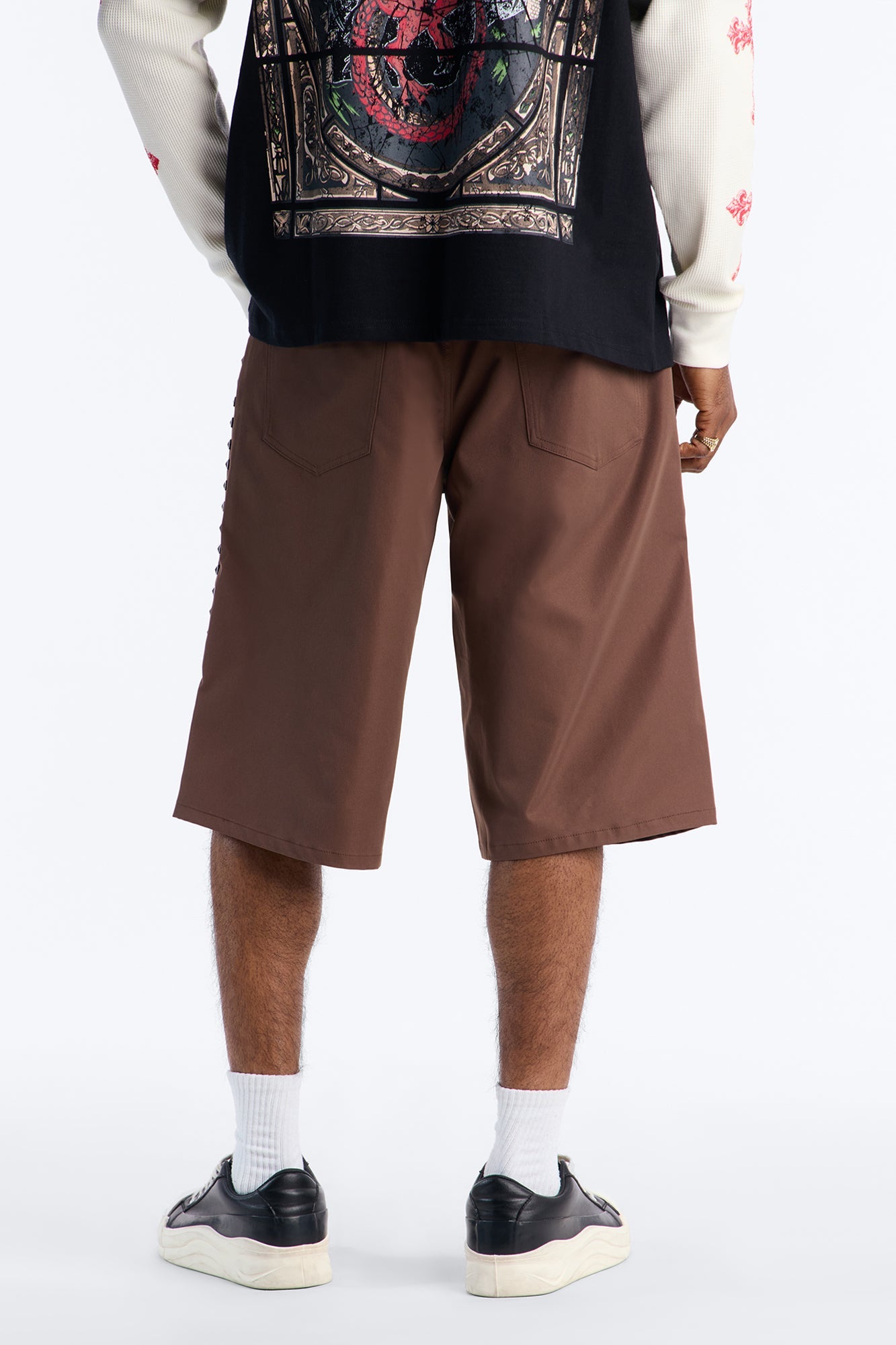 Baggy Silver Springs Studded Short - Brown Fashion Nova