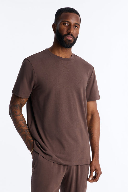 Essential Modal Lounge Short Sleeve Tee - Chocolate Fashion Nova