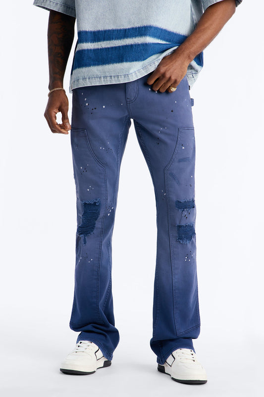 Stacked Skinny Flare Old Painters Carpenter Jean - Navy Fashion Nova