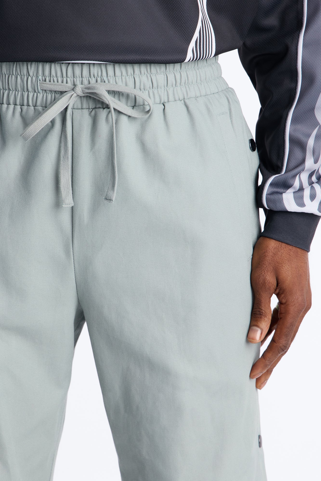Straight Print Hint Studded Pant - Grey Fashion Nova
