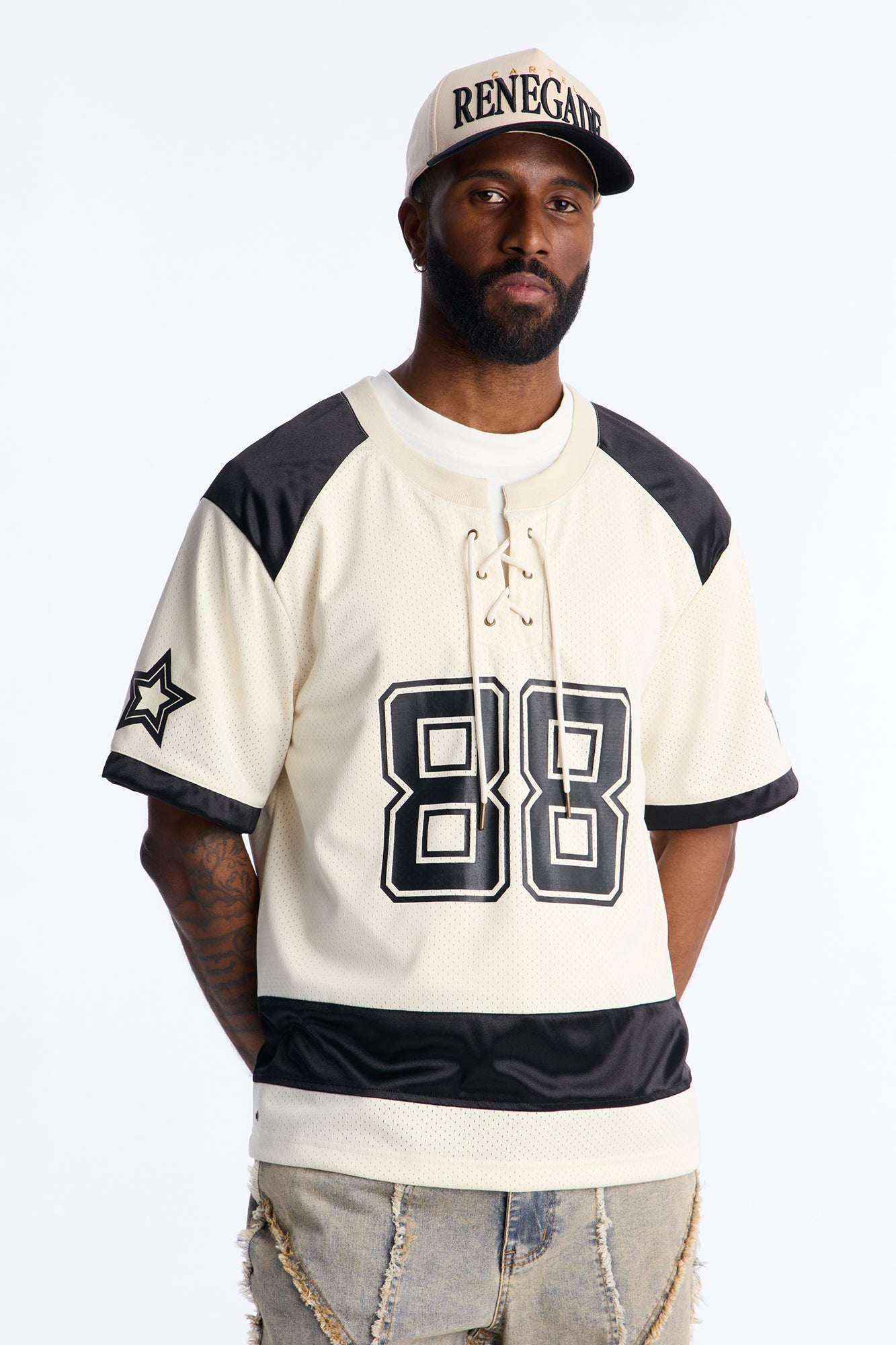 Relaxed Good Times Retro Varsity Jersey - Cream Fashion Nova