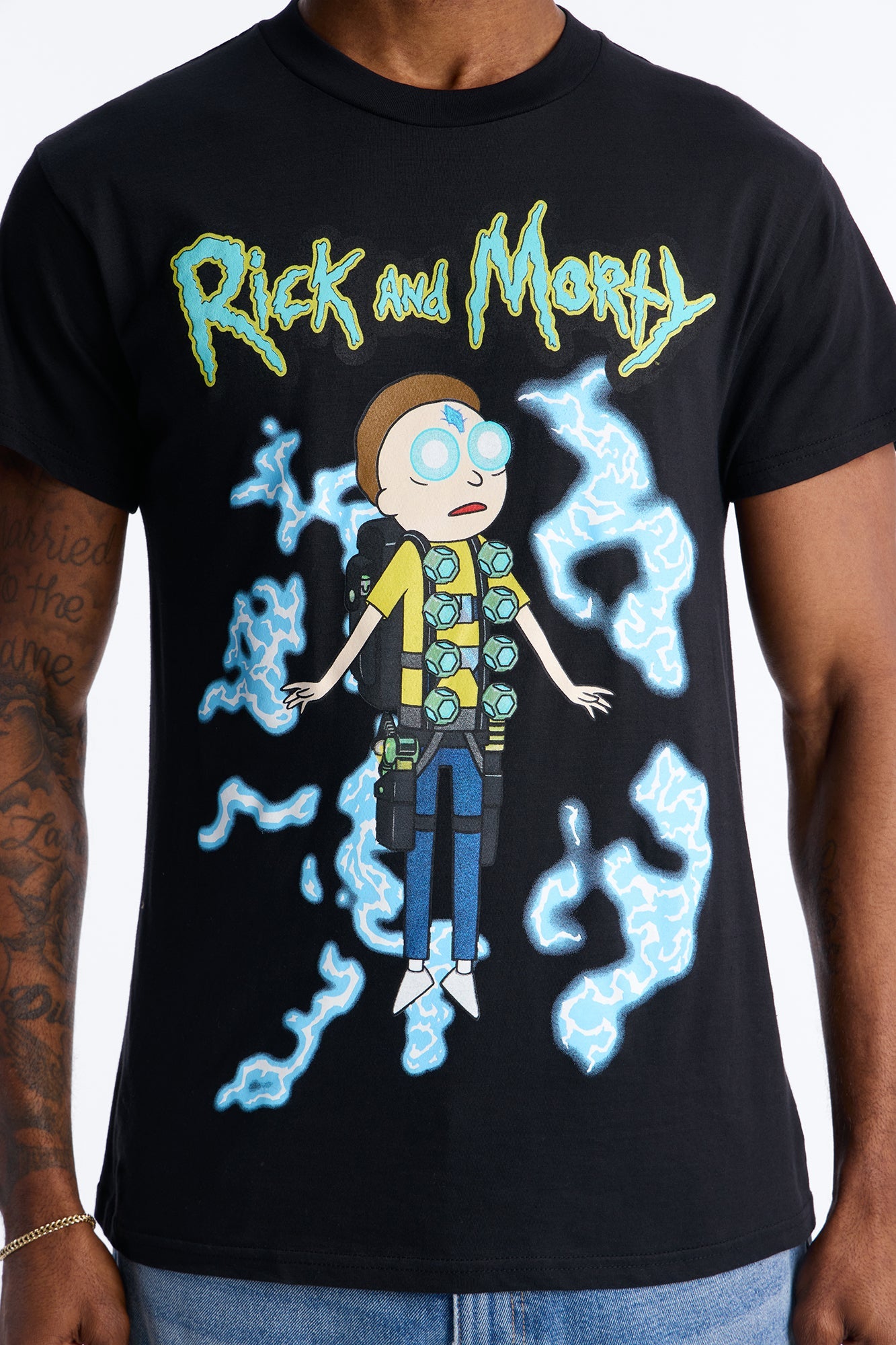Rick And Morty RICK HAS THE POWER Short Sleeve Tee - Black Fashion Nova