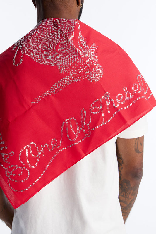 Western Rhinestone Embellished Bandana - Red Fashion Nova