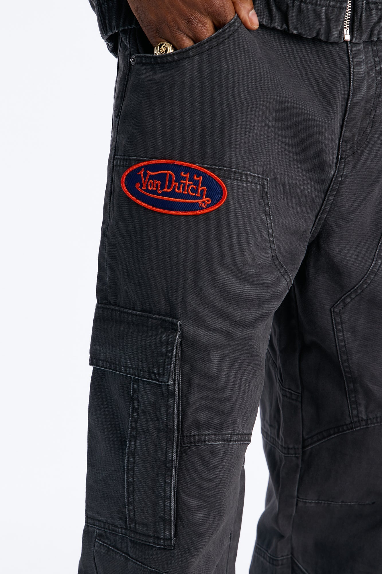 Von Dutch Baggy Flying Eyeball Jean - Black Wash Fashion Nova