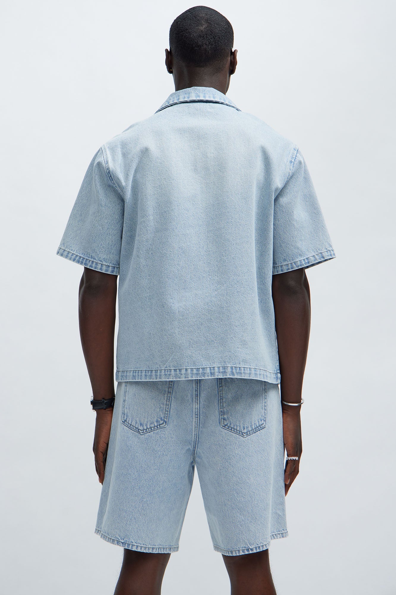 Colin True Denim Button Up Shirt - Light Blue Wash Fashion Nova