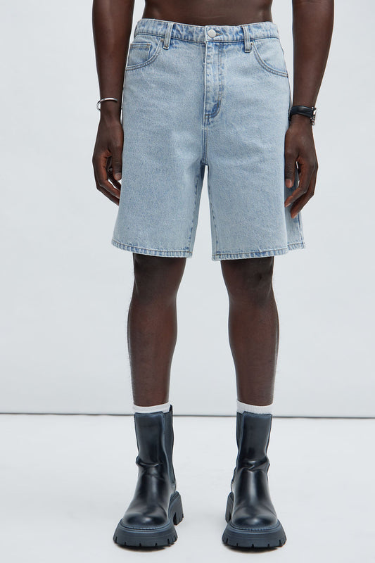 Colin Relaxed Denim Shorts - Light Blue Wash Fashion Nova