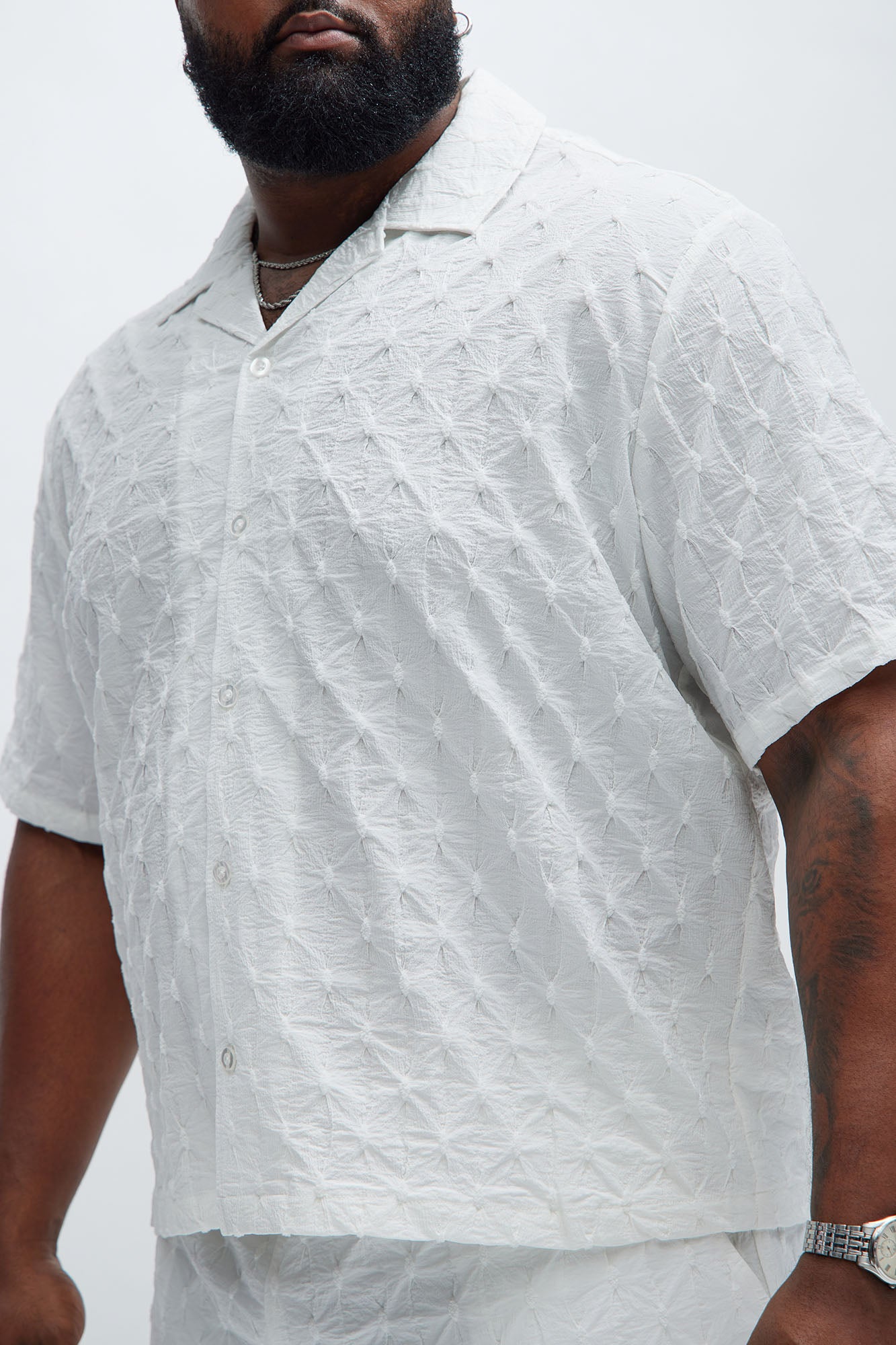 Atticus Textured Shirt - White Fashion Nova