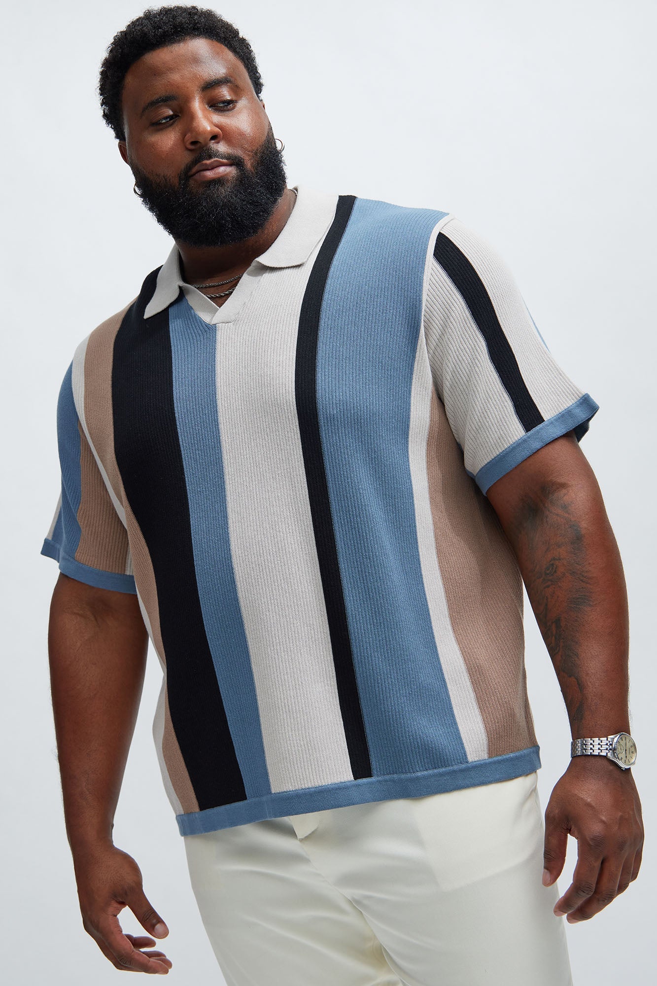 Kirk Knit Short Sleeve Polo - Taupe/combo Fashion Nova