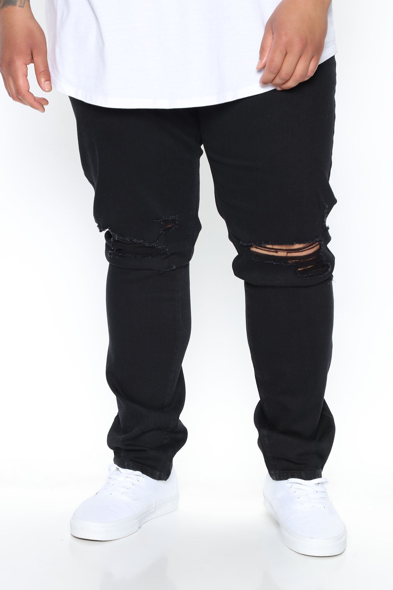 Jasper Skinny Ripped Knee Jeans - Black Fashion Nova