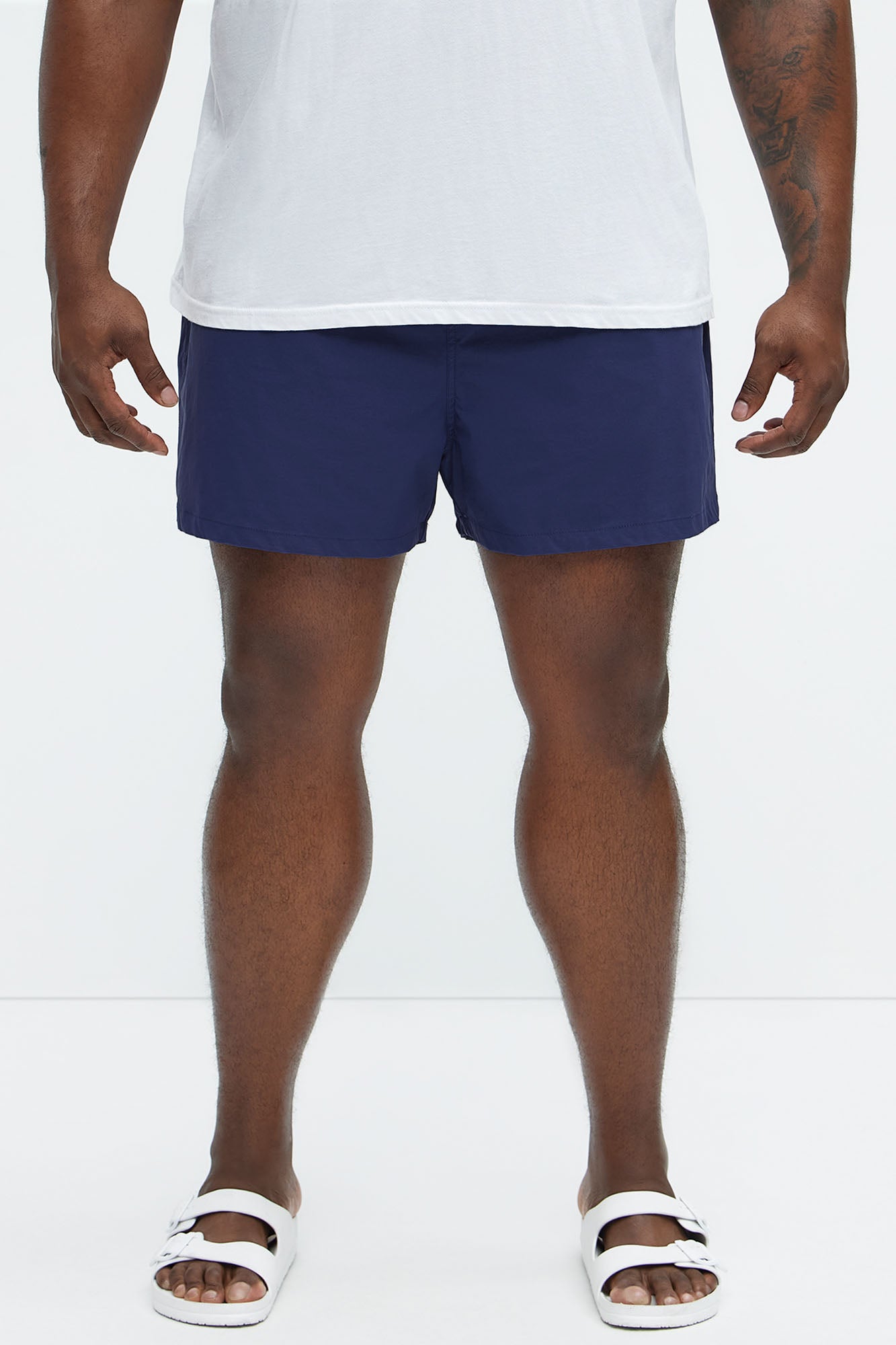Montez Stretch Swim Trunk 4″ - Navy Fashion Nova