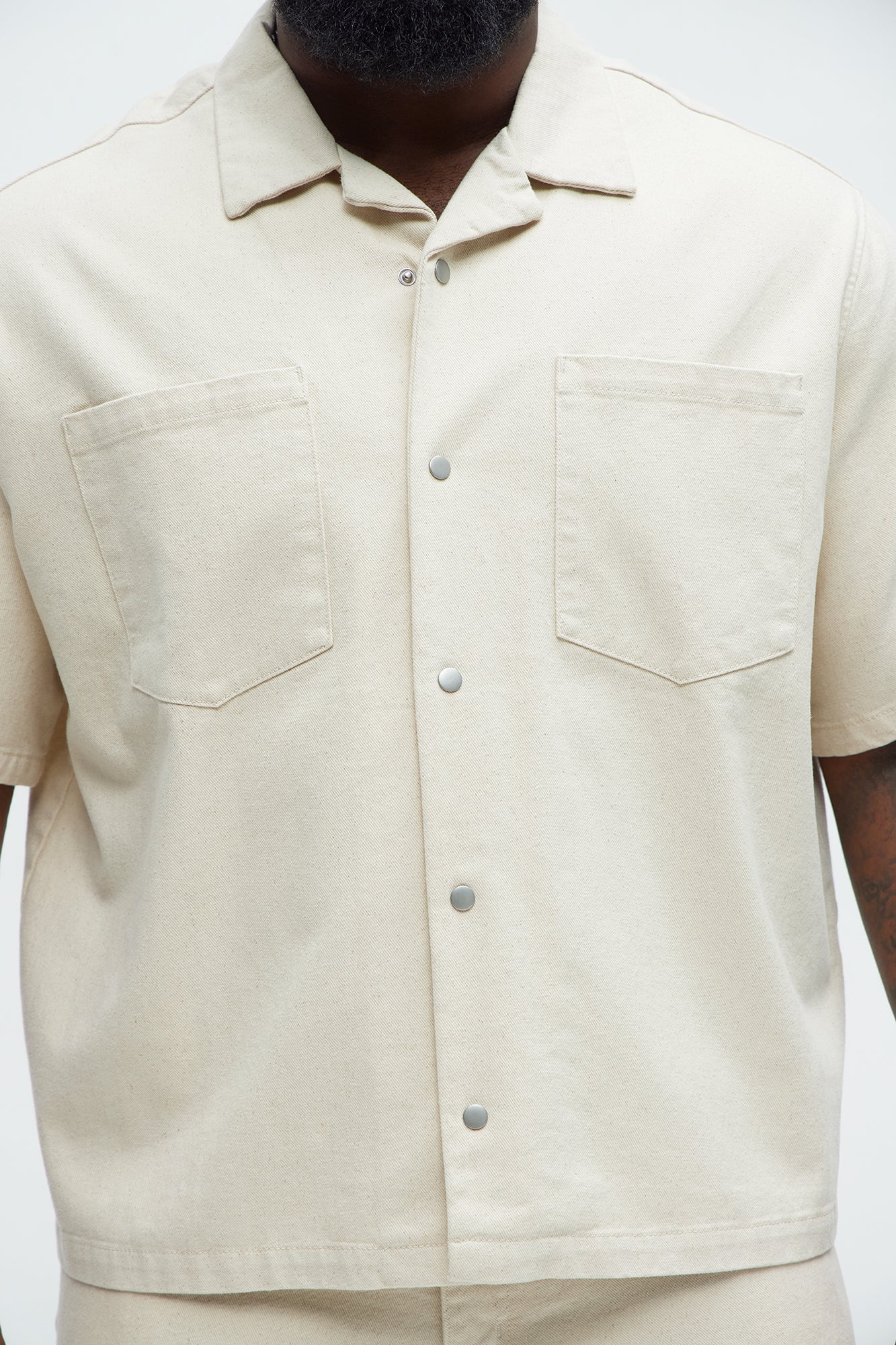 Colin True Denim Button Up Shirt - Sand Fashion Nova