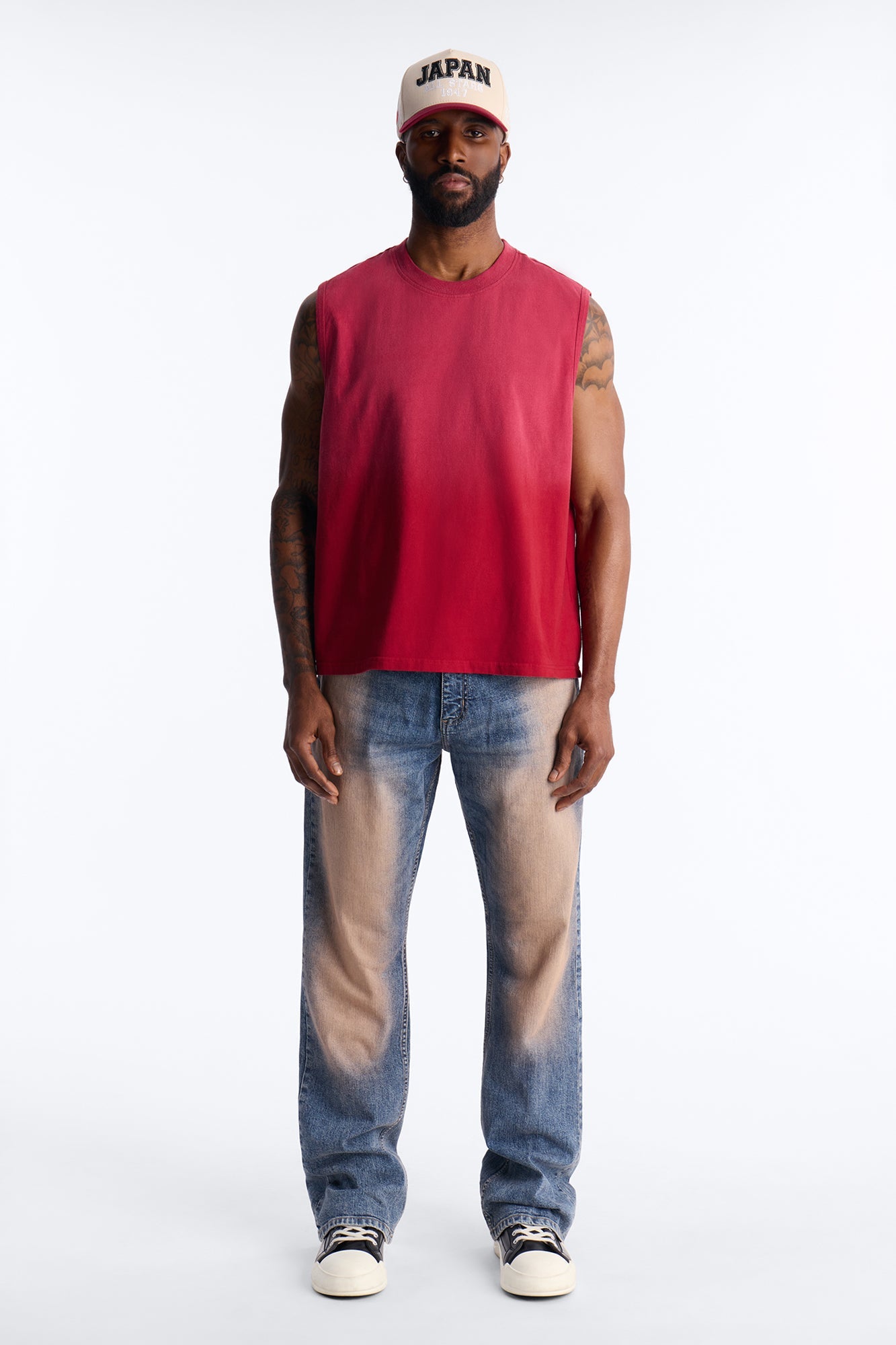 Washed Muscle Tee - Burgundy Fashion Nova