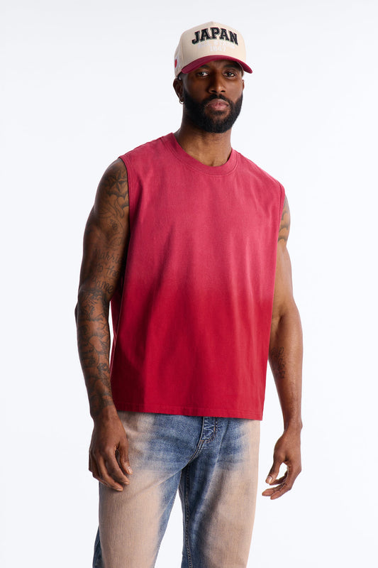 Washed Muscle Tee - Burgundy Fashion Nova