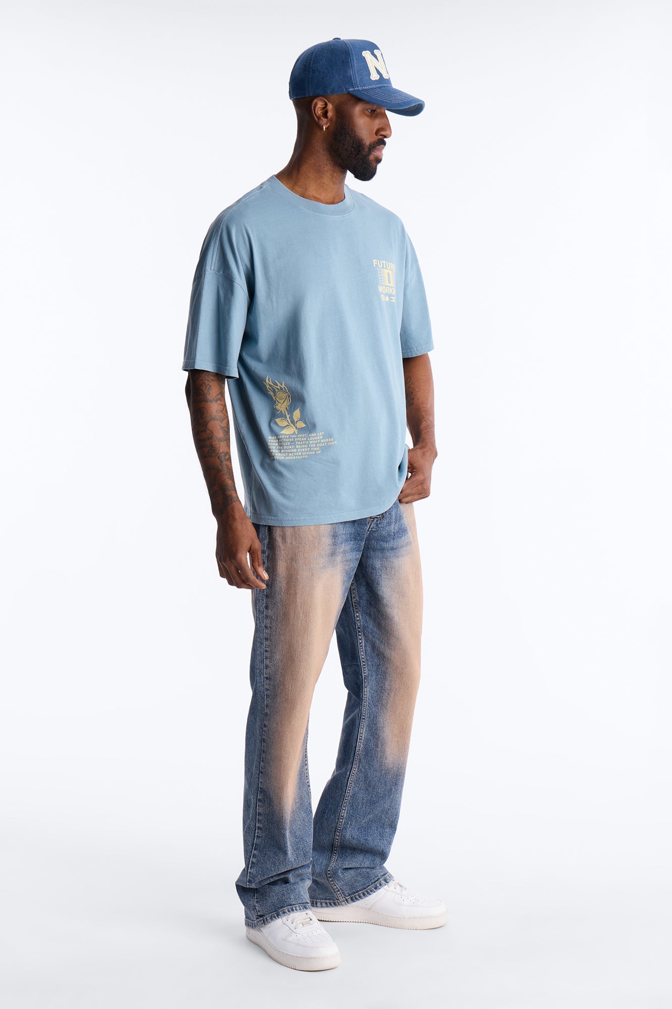 Future Working Boxy Short Sleeve Tee - Indigo Fashion Nova
