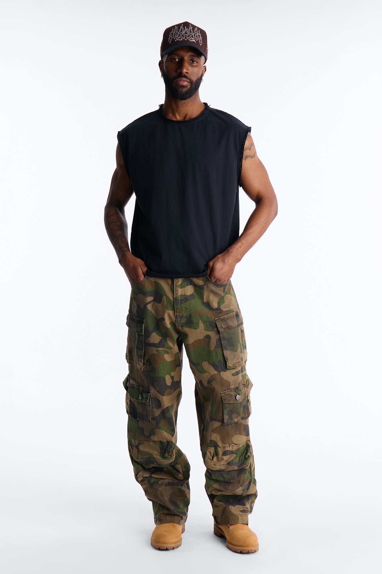 Relaxed Raw Edge Muscle Tee - Black Fashion Nova