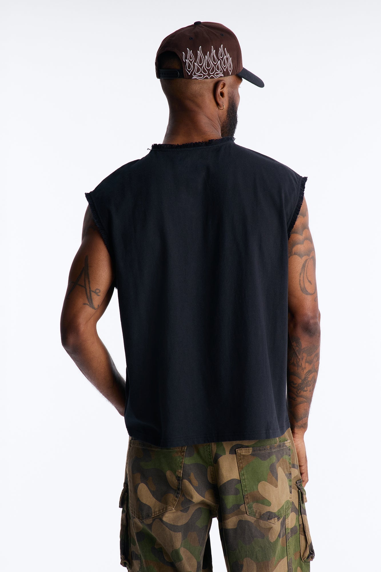 Relaxed Raw Edge Muscle Tee - Black Fashion Nova