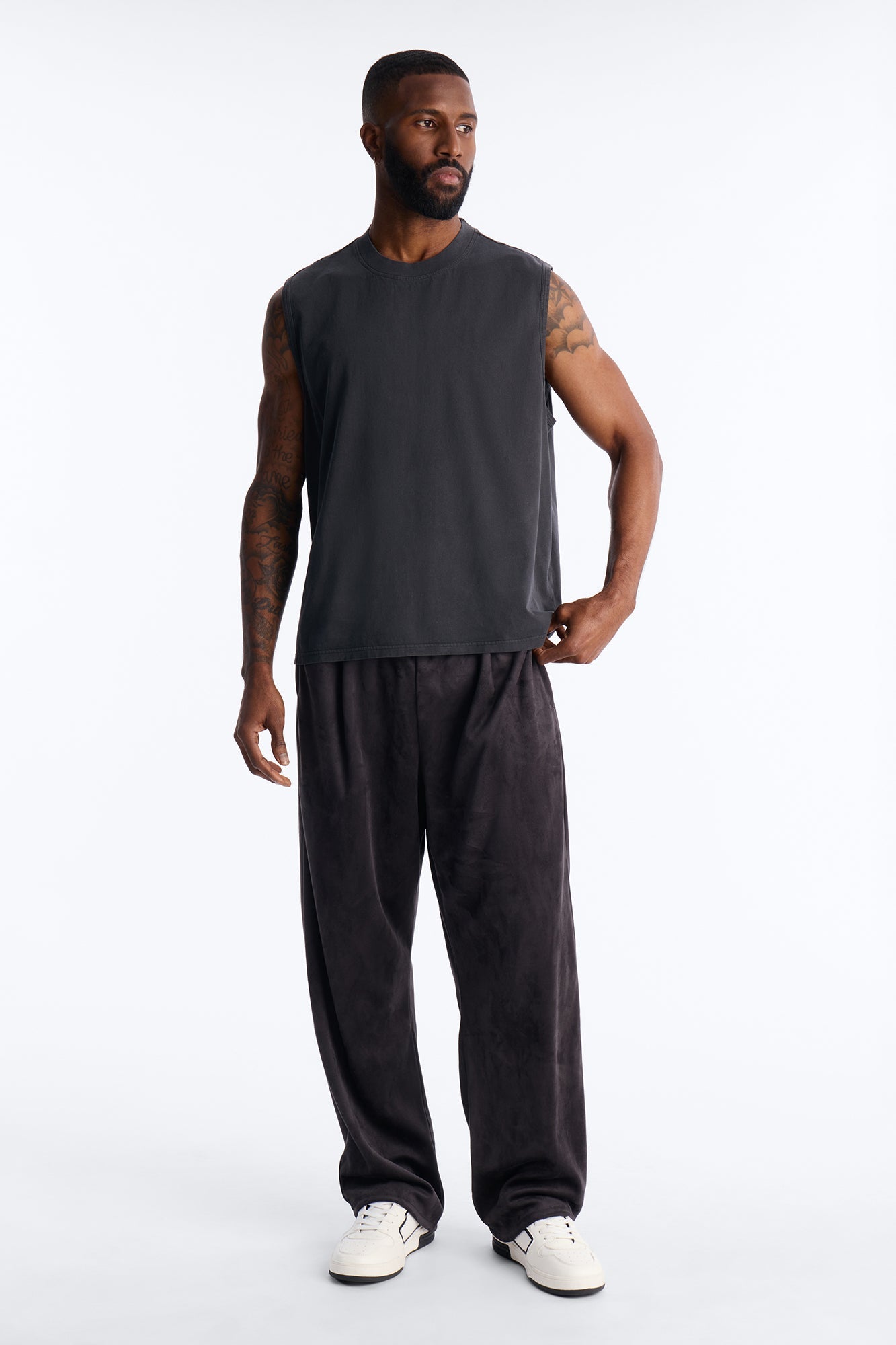 Cropped Muscle Tee - Black Wash Fashion Nova