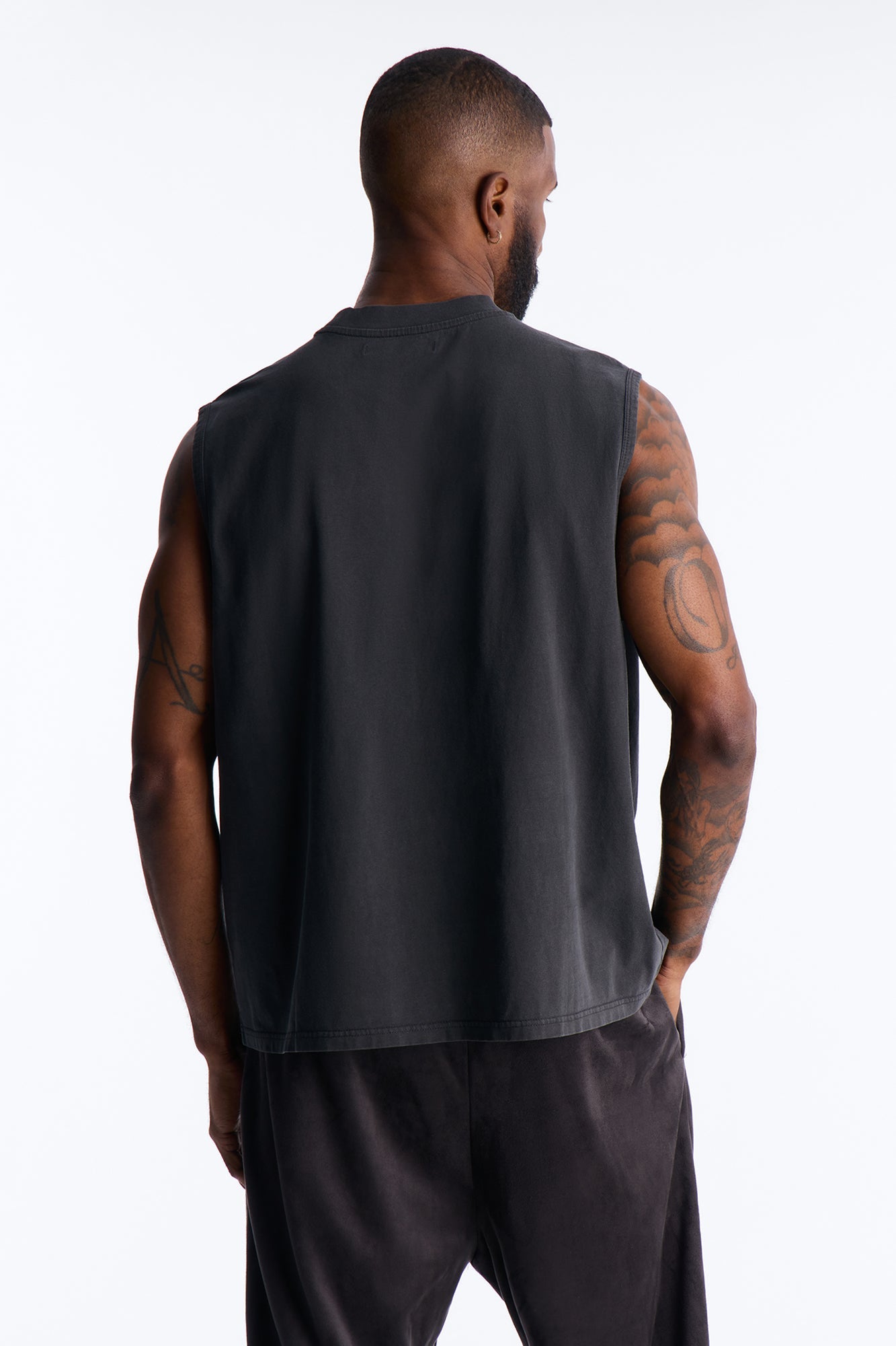 Cropped Muscle Tee - Black Wash Fashion Nova