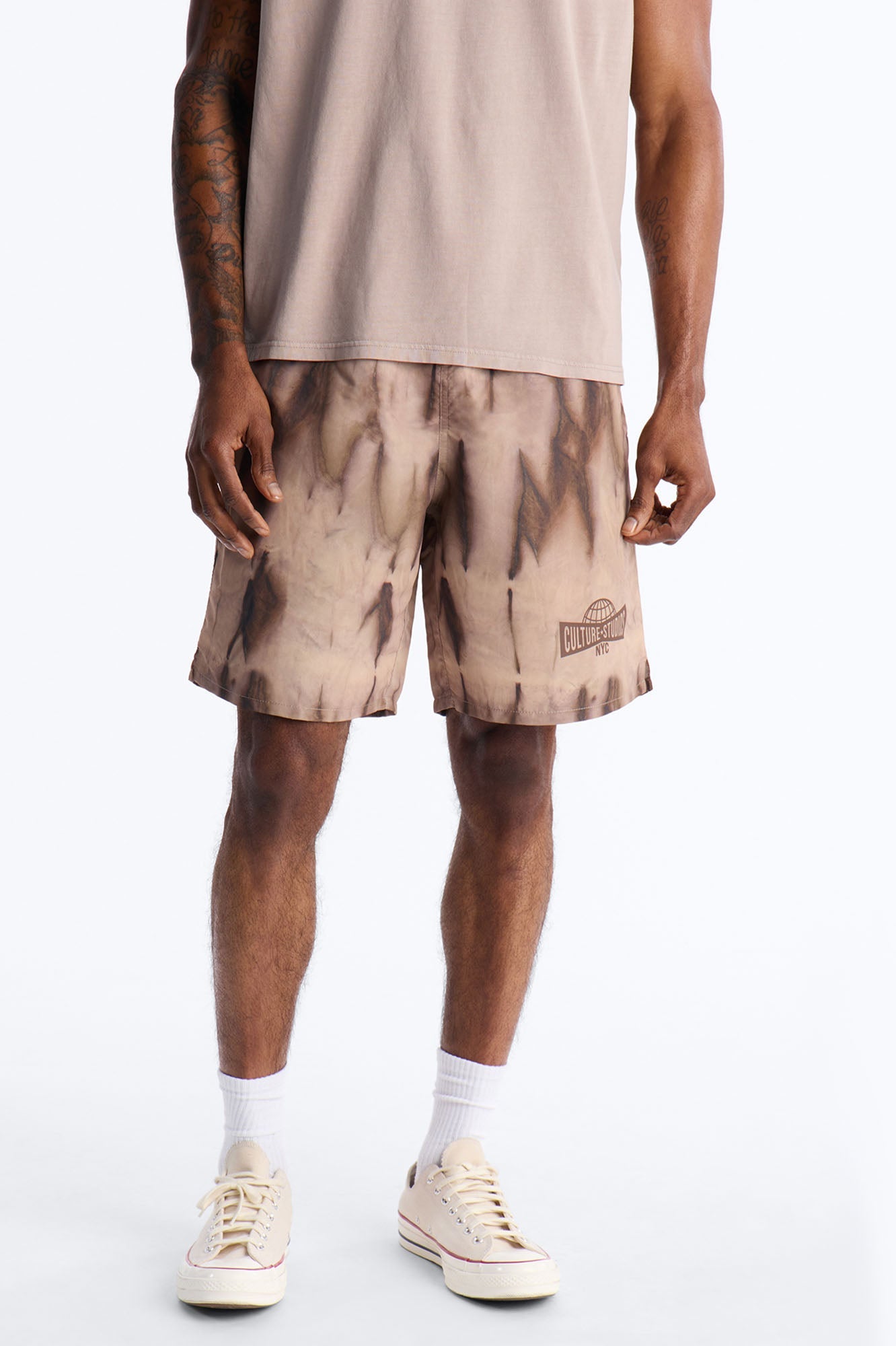 Relaxed Artificial View Short - Brown Fashion Nova