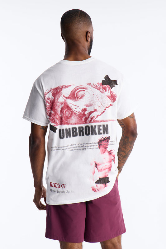 Unbroken And Focused Oversized Short Sleeve Tee - White Fashion Nova