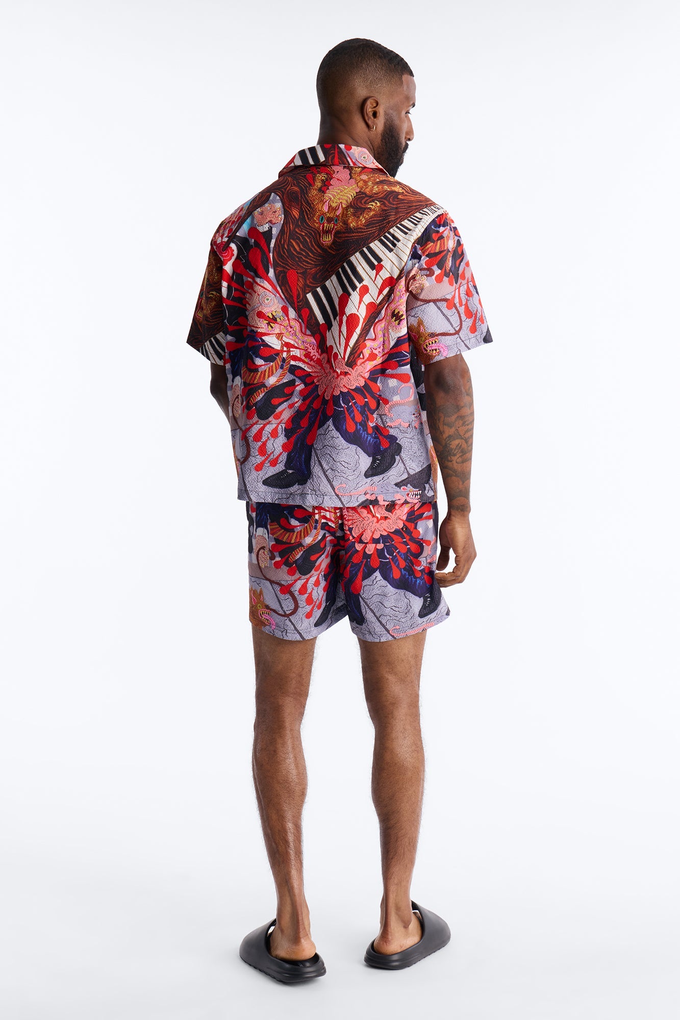 Jazz Engine Seersucker Swim Trunk 6″ - Multi Color Fashion Nova