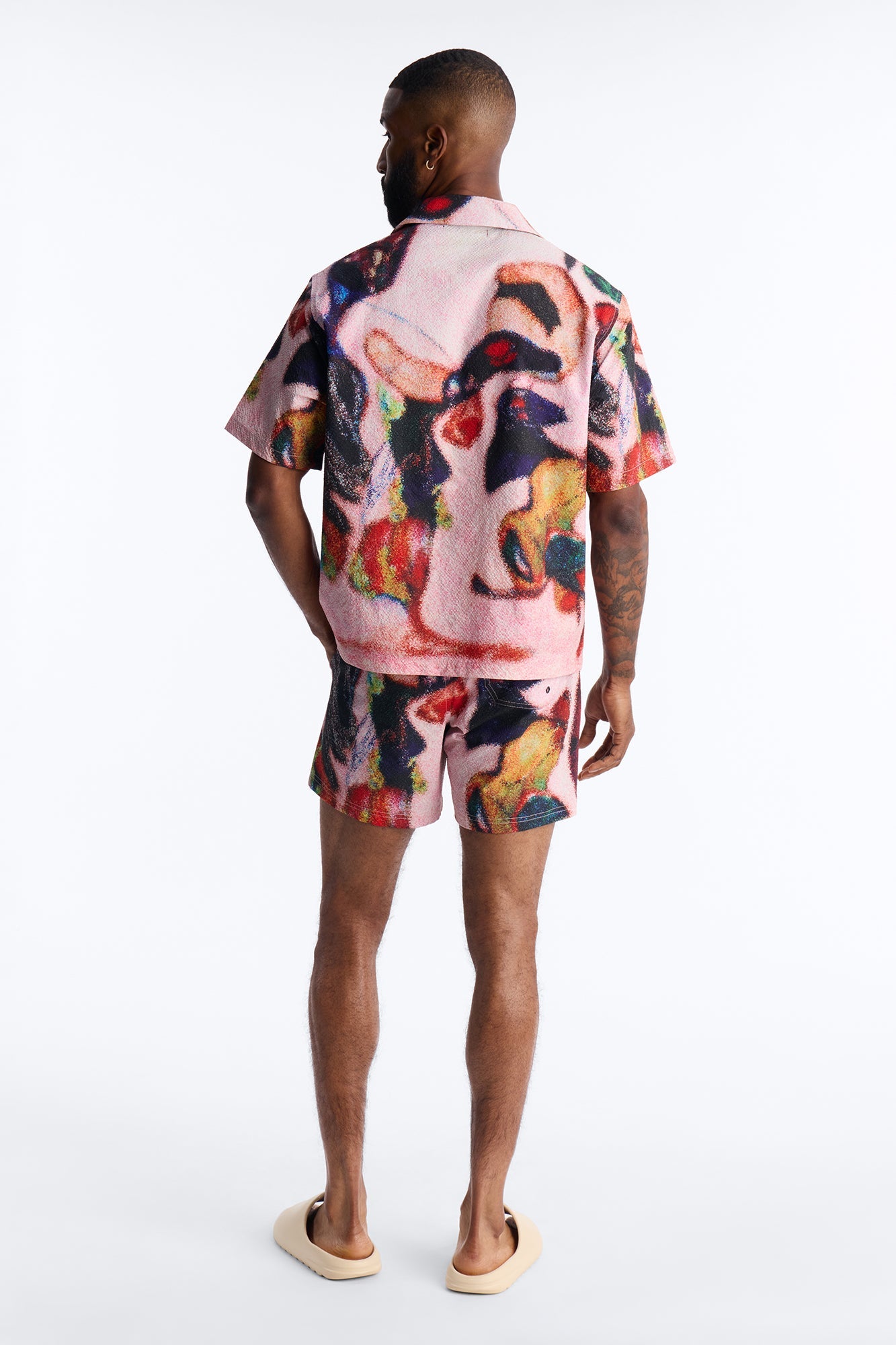 Relaxed Euphoric Blur Seersucker Cuban Button Up Shirt - Multi Color Fashion Nova