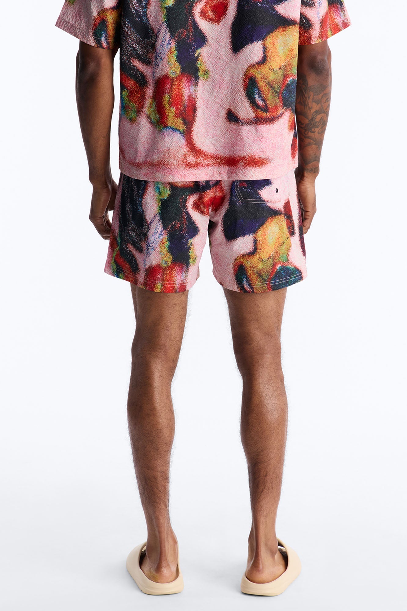 Euphoric Blur Seersucker Swim Trunk 6″ - Multi Color Fashion Nova