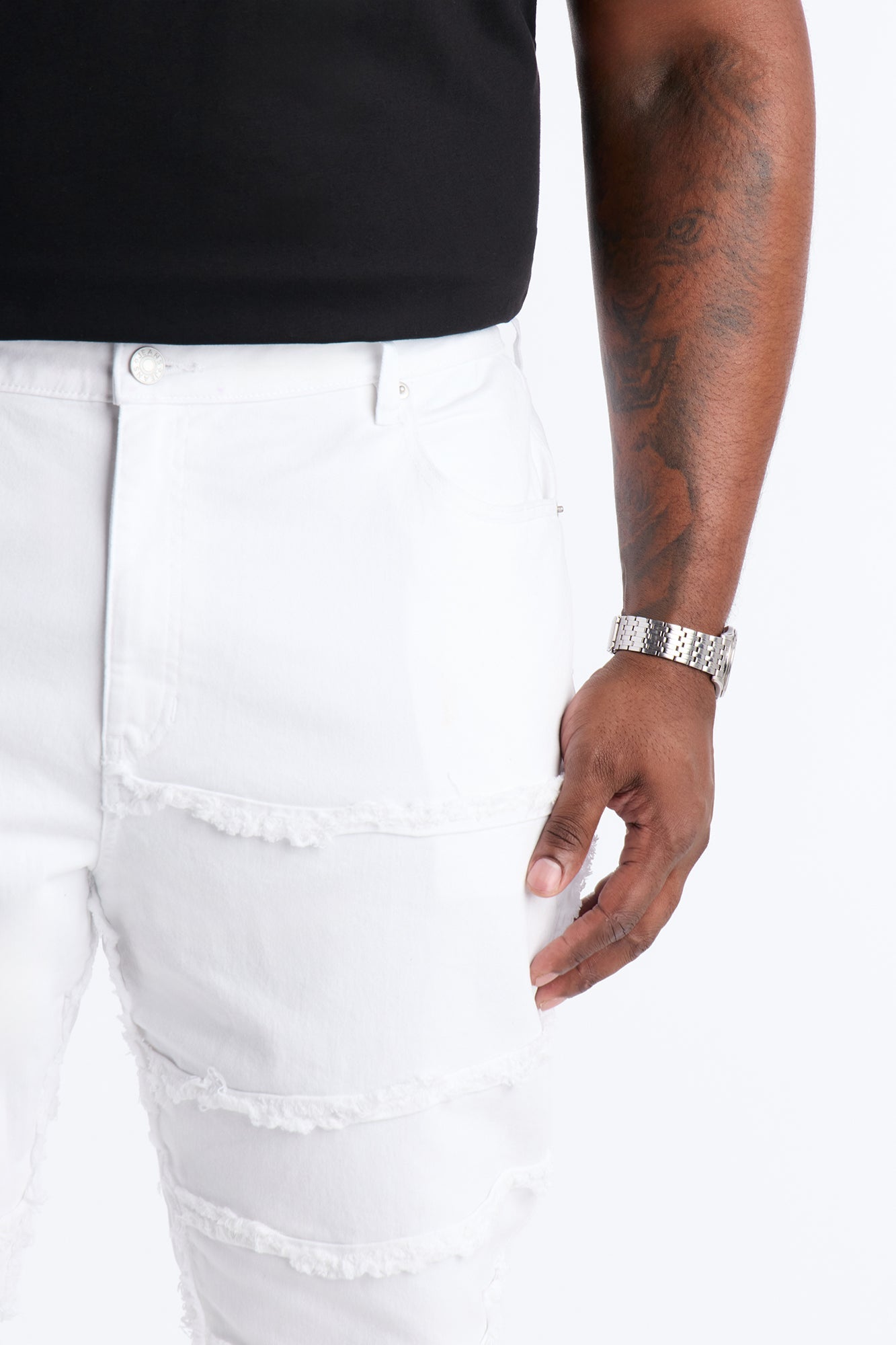 Stacked Skinny Flare Fray It Up Jean - White Fashion Nova