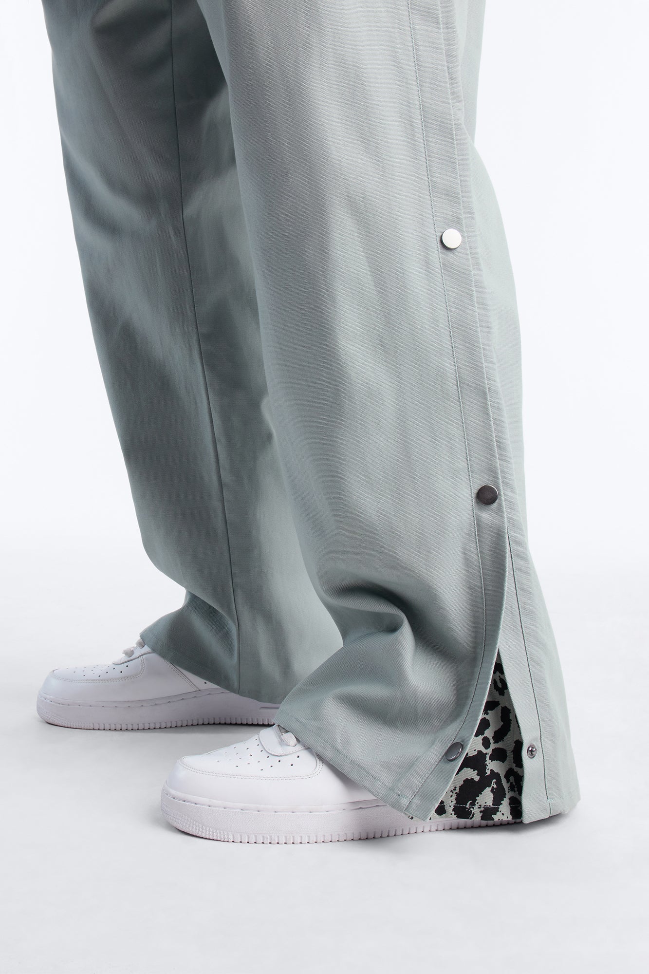 Straight Print Hint Studded Pant - Grey Fashion Nova