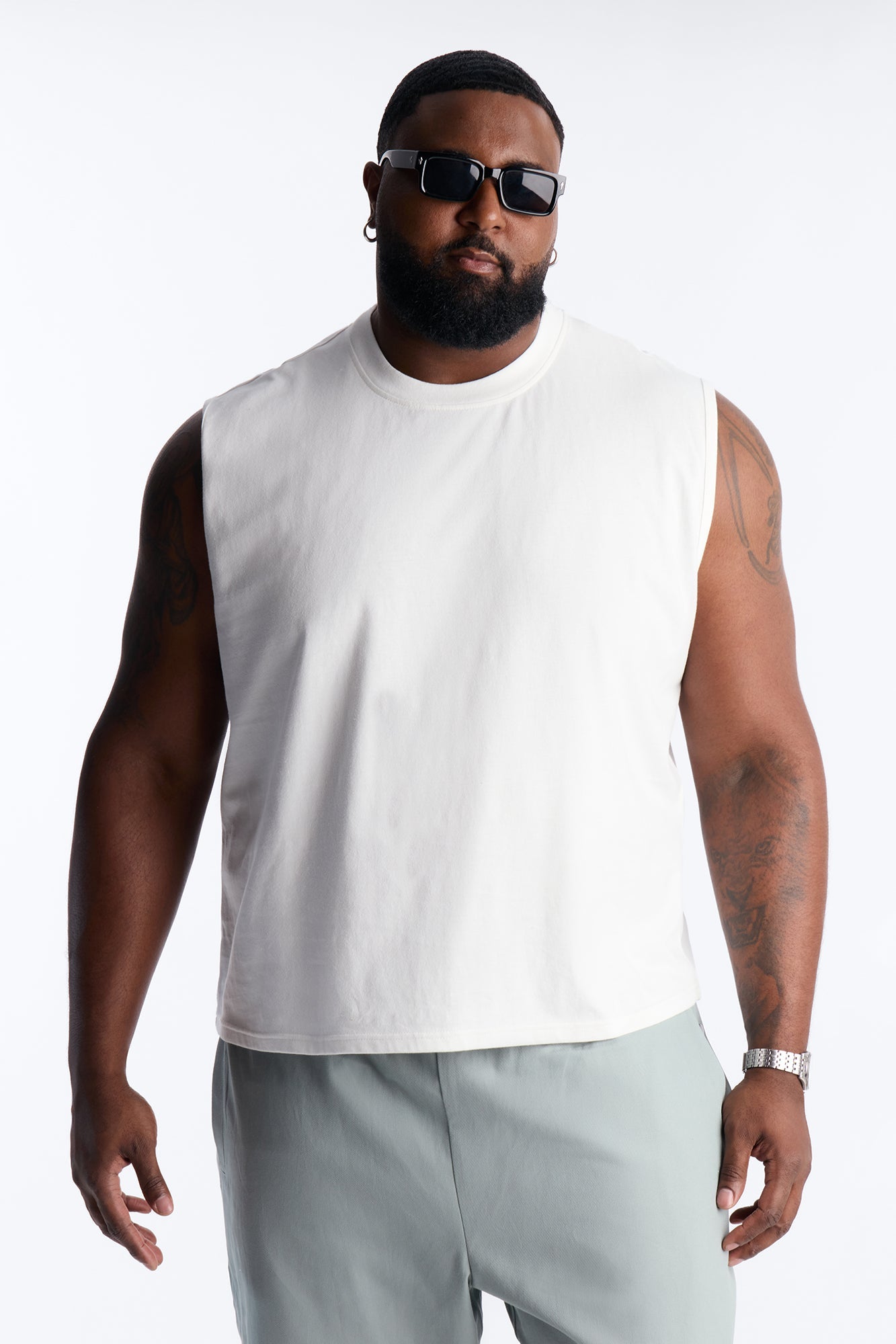 Cropped Muscle Tee - White Fashion Nova