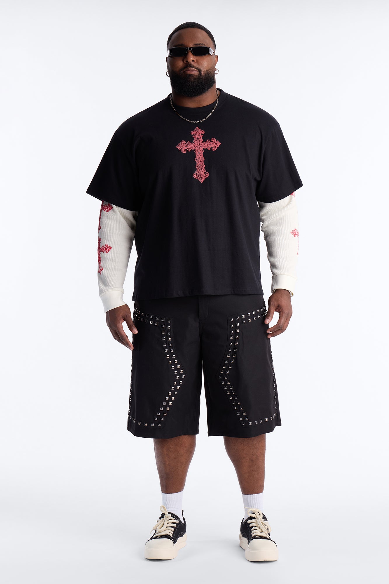 Twofer Through The Looking Glass Long Sleeve Tee - Black Fashion Nova