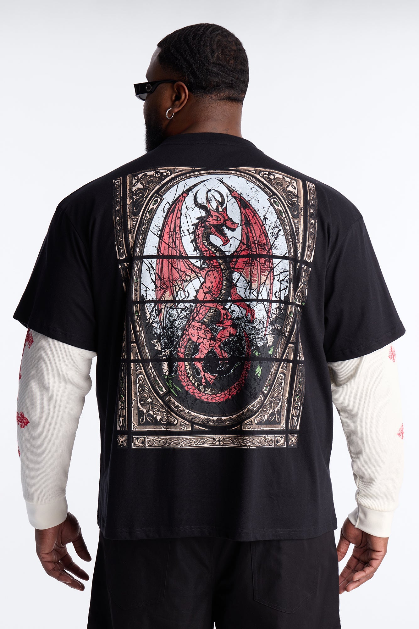 Twofer Through The Looking Glass Long Sleeve Tee - Black Fashion Nova