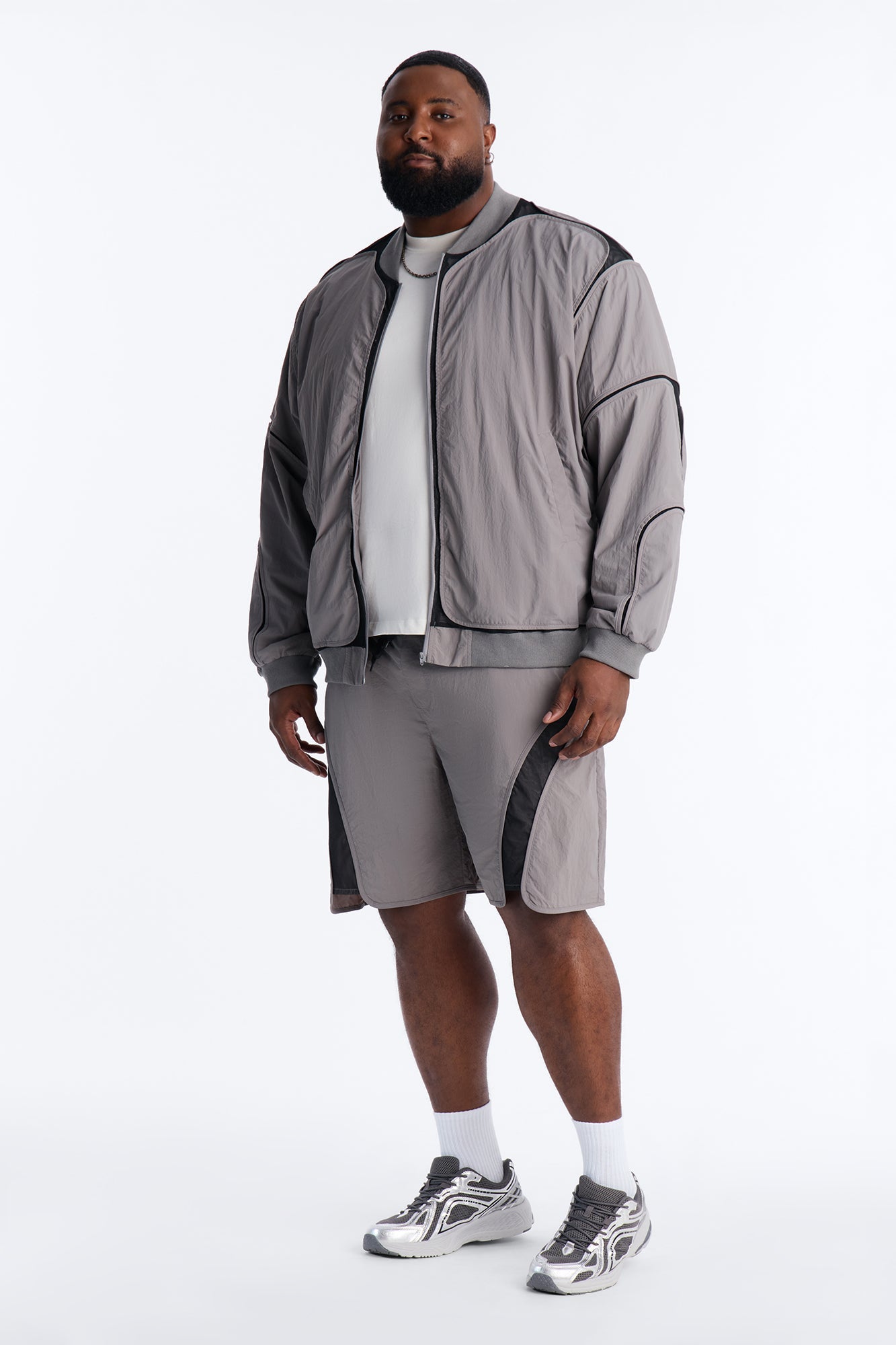 Relaxed Courtside Mesh Paneled Short - Charcoal Fashion Nova