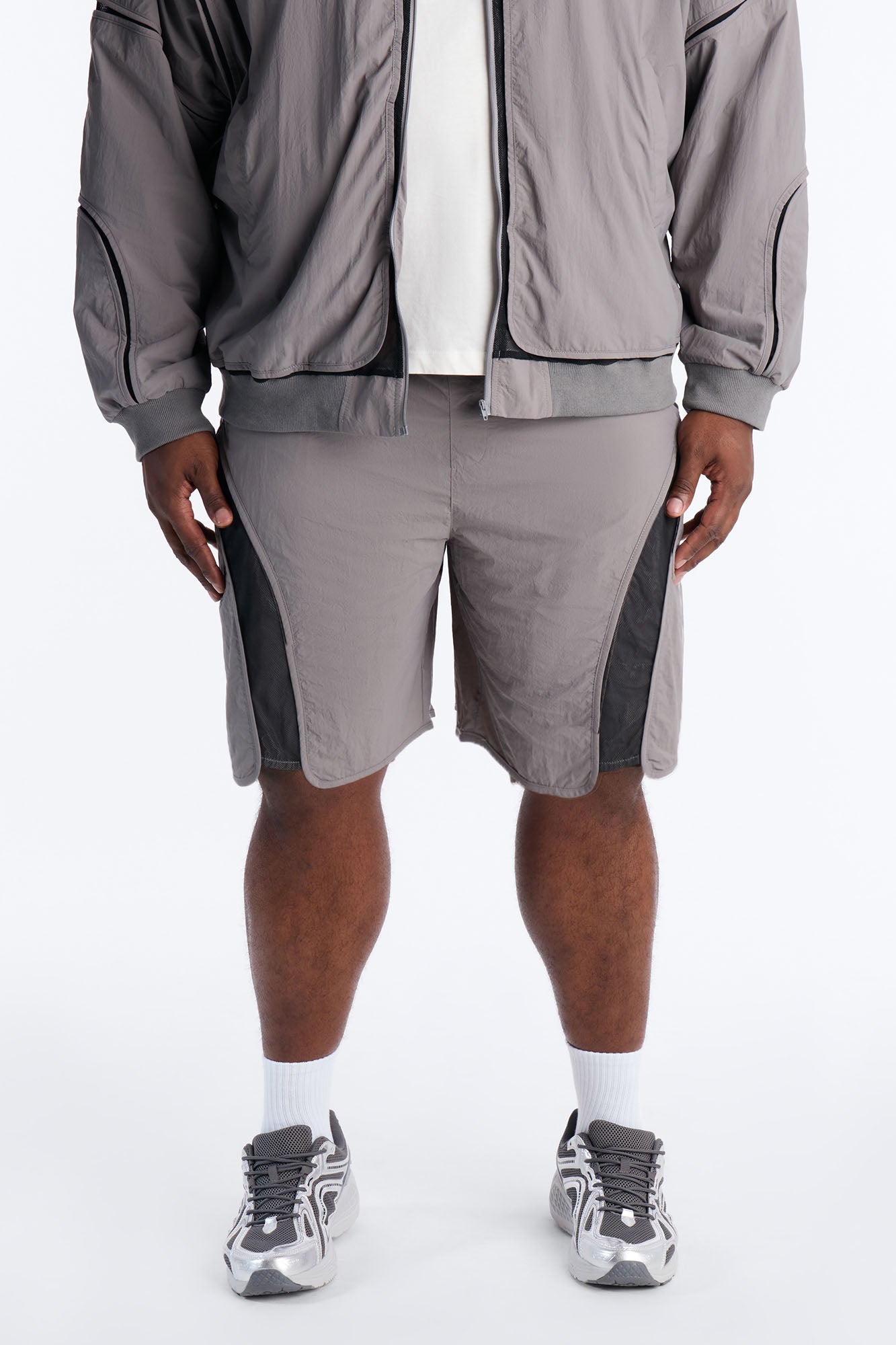 Relaxed Courtside Mesh Paneled Short - Charcoal Fashion Nova