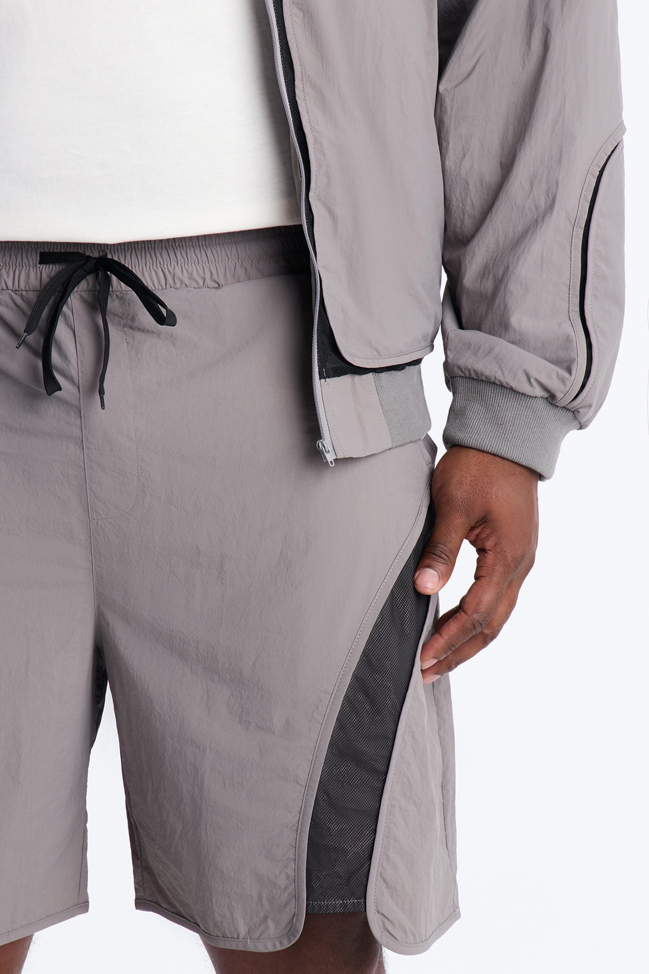 Relaxed Courtside Mesh Paneled Short - Charcoal Fashion Nova