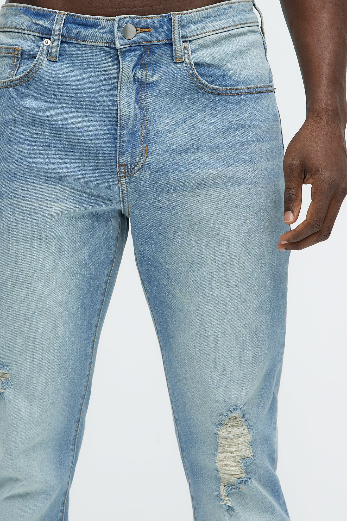 Take No L's Stacked Slim Flared Jeans - Medium Blue Wash Fashion Nova